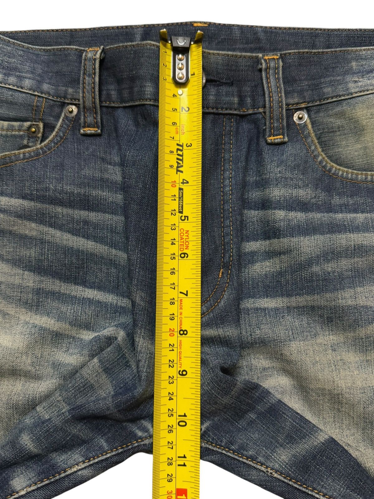 Uniqlo Vintage Y2K Japanese Uniqlo Blue Faded Whiskers Straight Leg Size US 32 / EU 48 - 10 Thumbnail