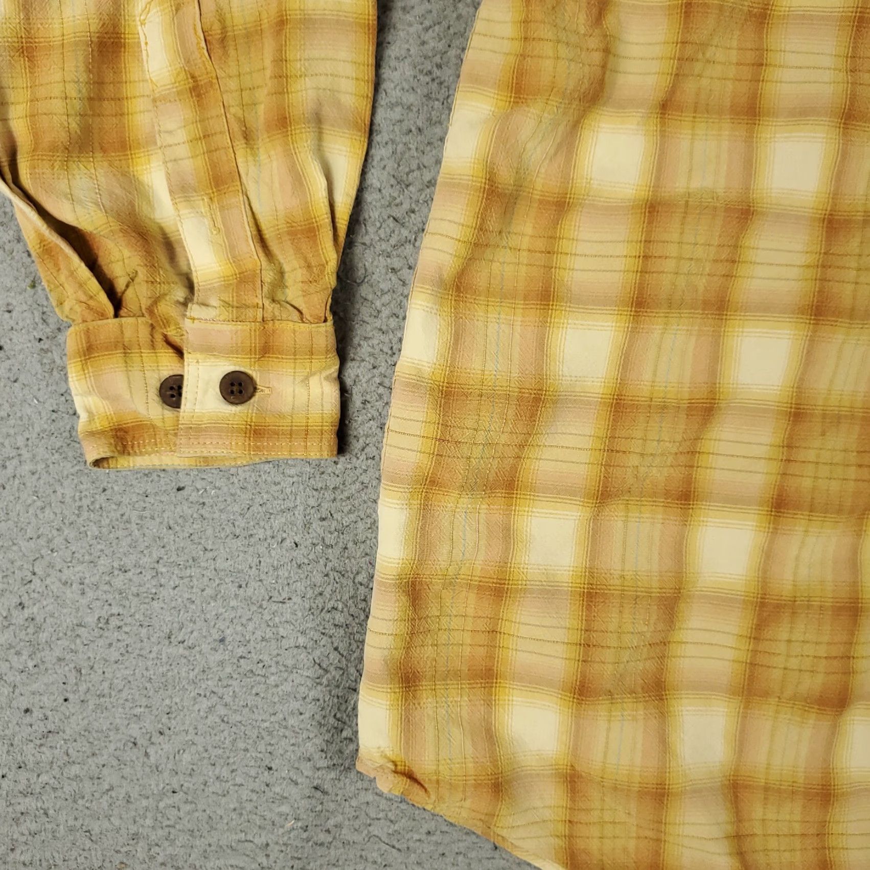 Tommy Bahama Tommy Bahama Button-Up Shirt Mens Large Brown Yellow Plaid Silk Long Sleeve Casual Classic Size US L / EU 52-54 / 3 - 3 Thumbnail