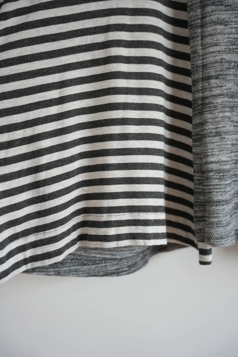 Yohji Yamamoto Yohji Yamamoto 15ss Grey Stripe Patchwork Short Sleeve 2502 Size US L / EU 52-54 / 3 - 4 Thumbnail