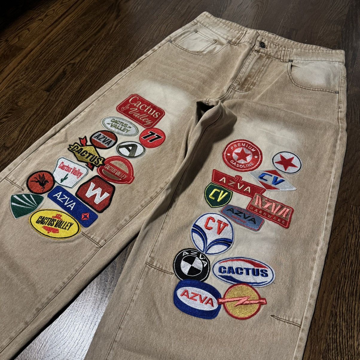 Other AZVA Multi Patch Cream Washed Denim Size US 32 / EU 48 - 2 Thumbnail