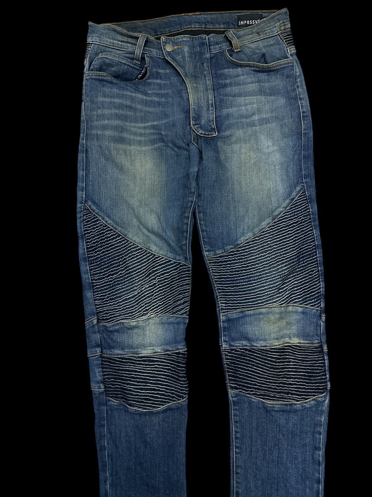Japanese Brand Biker Jeans💥 Imprssve Balmain Style 💥 Size US 32 / EU 48 - 3 Thumbnail