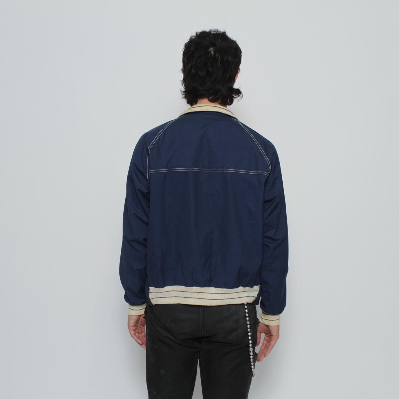 Vintage 70’S BLUE WITH WHITE CONTRAST TRIM LIGHTWEIGHT ZIP UP JACKET Size US M / EU 48-50 / 2 - 5 Thumbnail