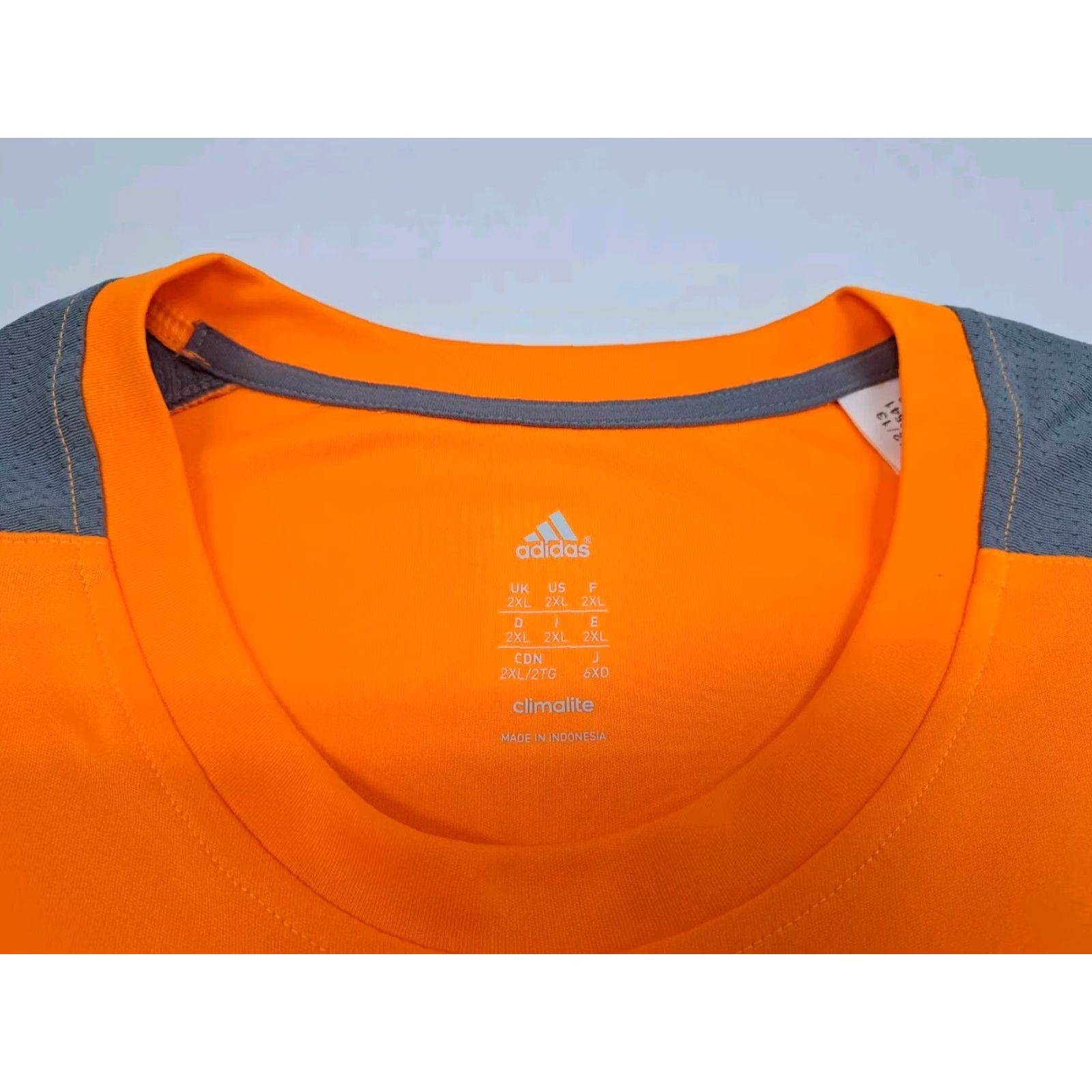Adidas Adidas Men's Climalite Short Sleeve Shirt Orange/Grey 2XL Poly Logo Athletic Cross Training Running Gym T-Shirt Shirt Size US XXL / EU 58 / 5 - 4 Thumbnail