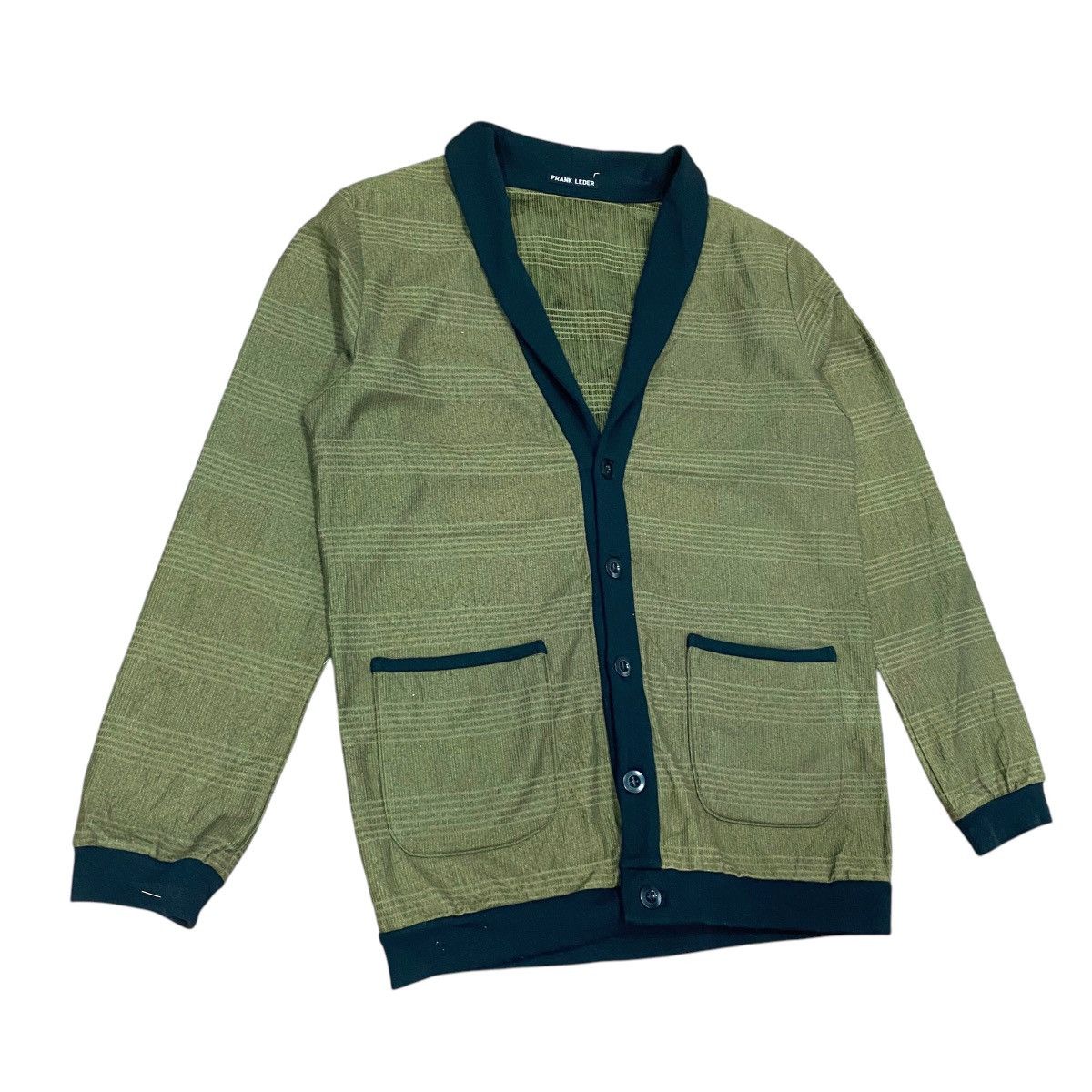 Designer × Frank Leder 💥FRANK LEDER OLIVE GREEN CARDIGAN Size US M / EU 48-50 / 2 - 2 Thumbnail