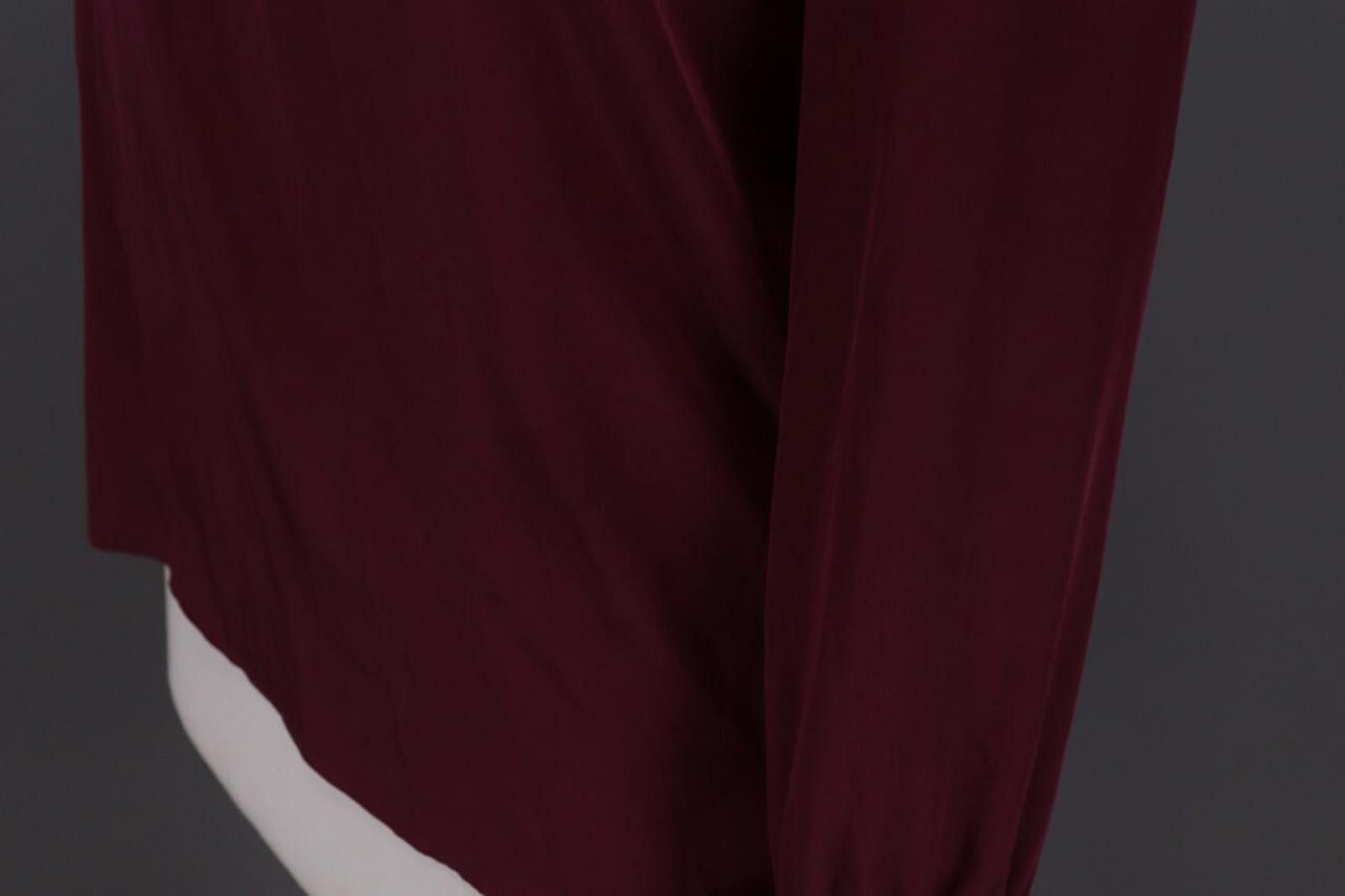 Designer Claudie Pierlot Burgund Pussy Bow Blouse Shirt Size 38 Size M / US 6-8 / IT 42-44 - 9 Thumbnail