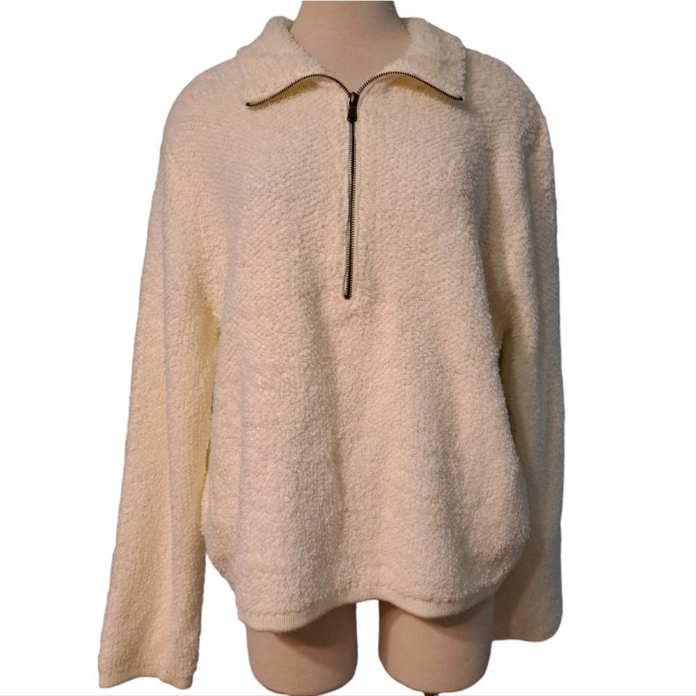 Other Teeberry & Weave Golly Sherpa Fur Quarter Zip Pullover Off W Size 3XL / US 20-22 - 1 Thumbnail