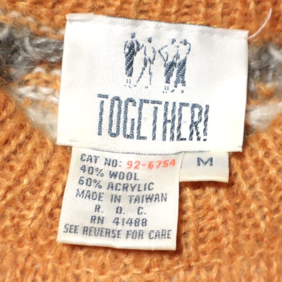 Vintage VTG Together! Knit Crewneck Striped Long Sleeve Sweater Orange Men's M Size US M / EU 48-50 / 2 - 5 Thumbnail
