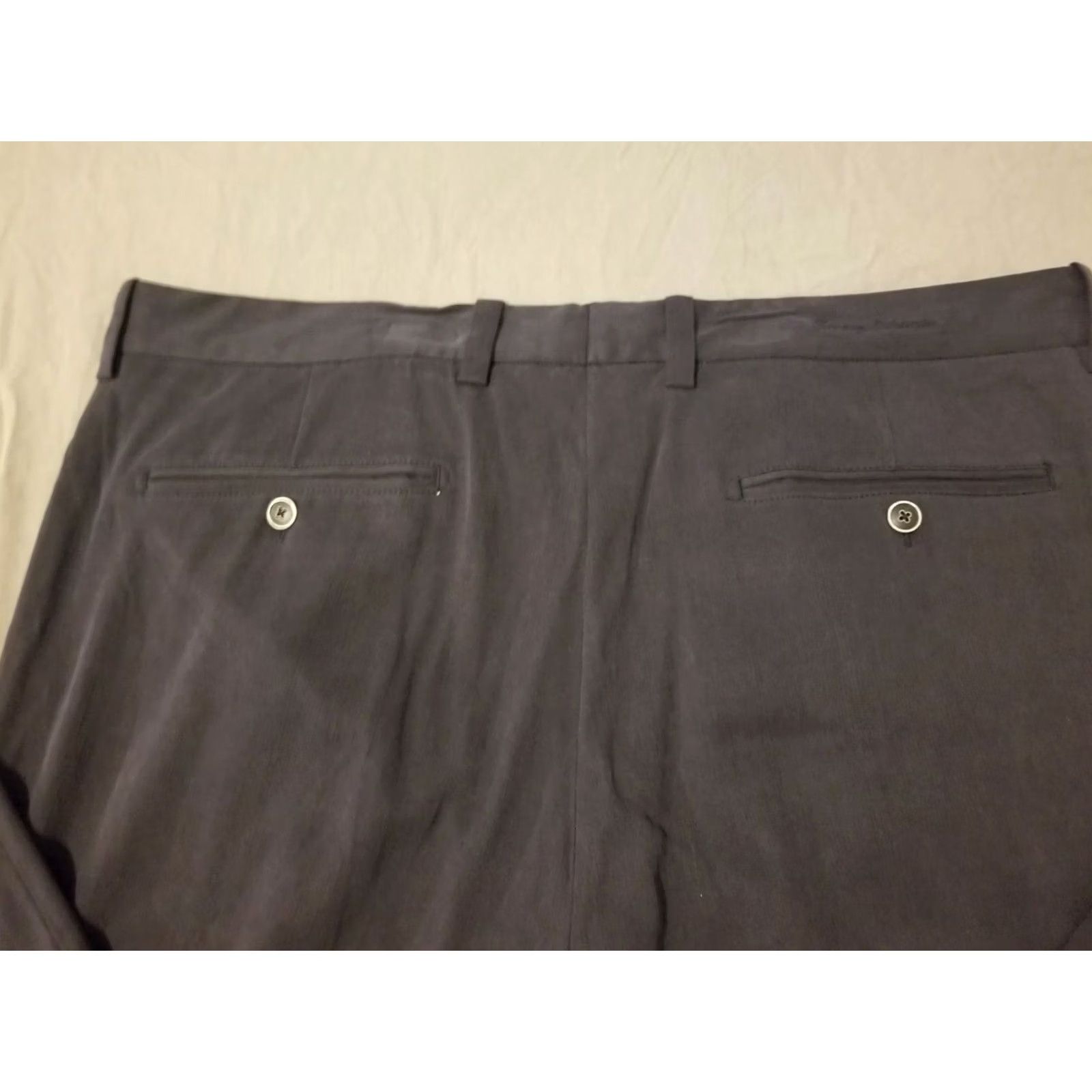 Tommy Bahama Tommy Bahama Dress Mens 38 Silk Pants 38x25 Navy Slack Chino Trouser Size US 38 / EU 54 - 3 Thumbnail