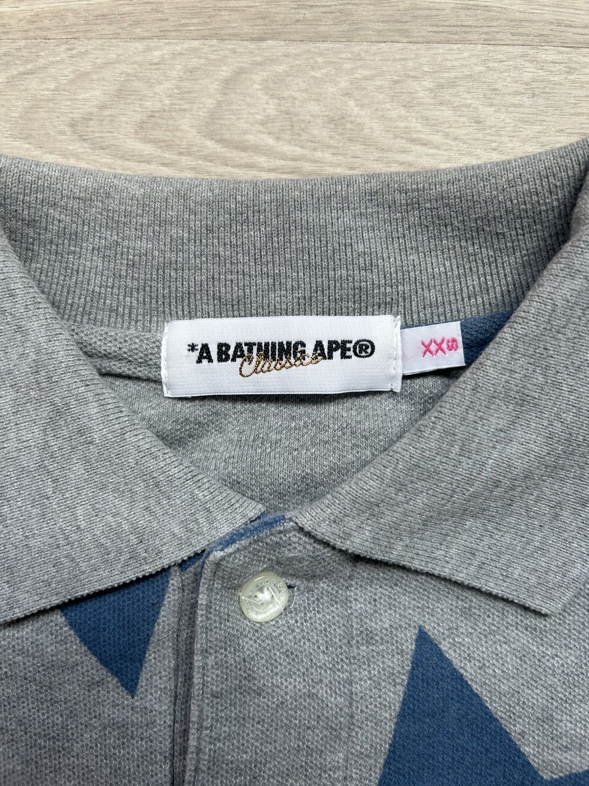 Bape Bape Sta Pattern Blue Grey Polo [Size XXS] Size XXS / US 00 / IT 34 - 5 Thumbnail