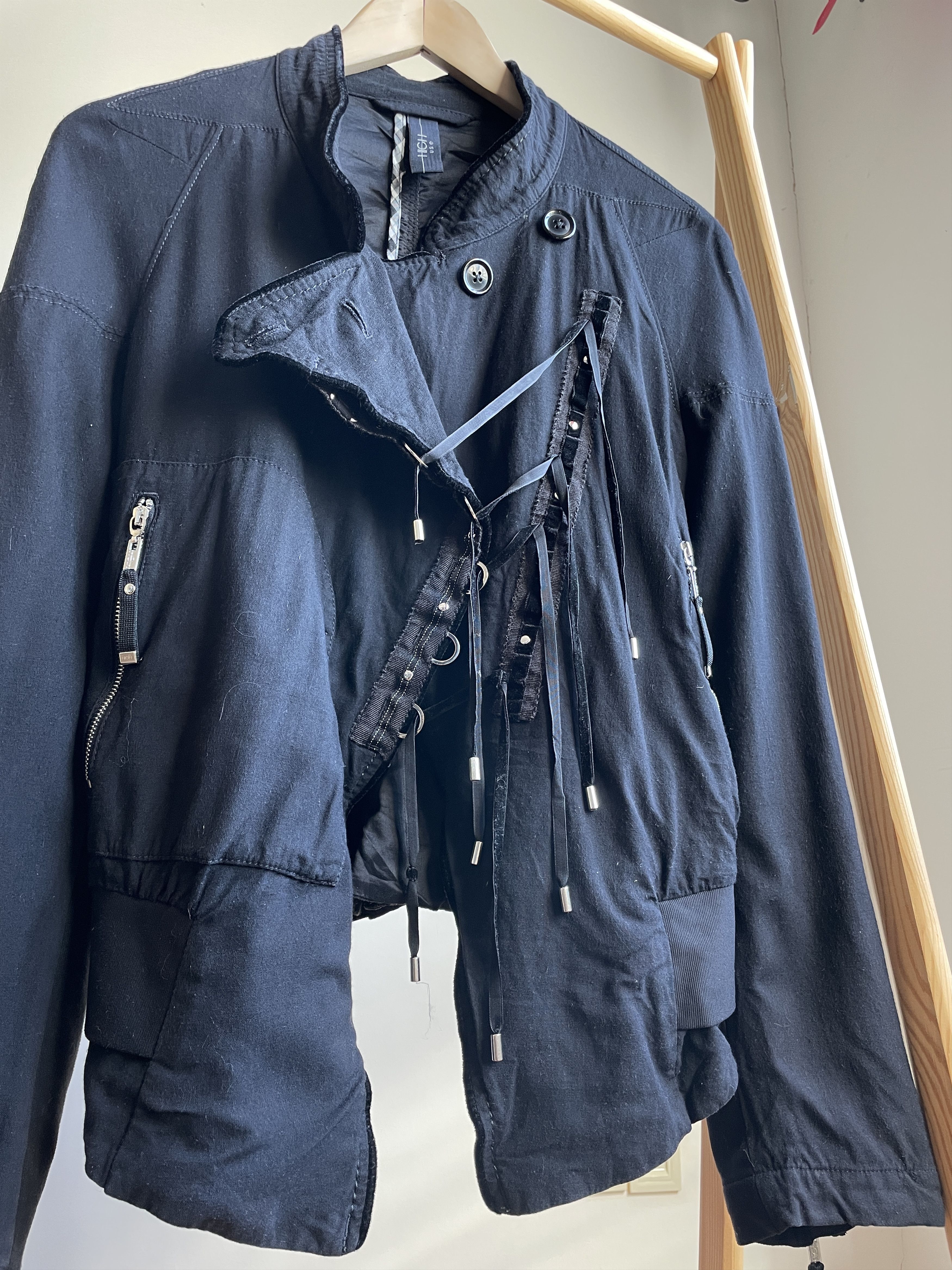 Other HIGH Use Womens Laces Biker Jacket Size IT 44/ US 29 Size M / US 6-8 / IT 42-44 - 4 Thumbnail