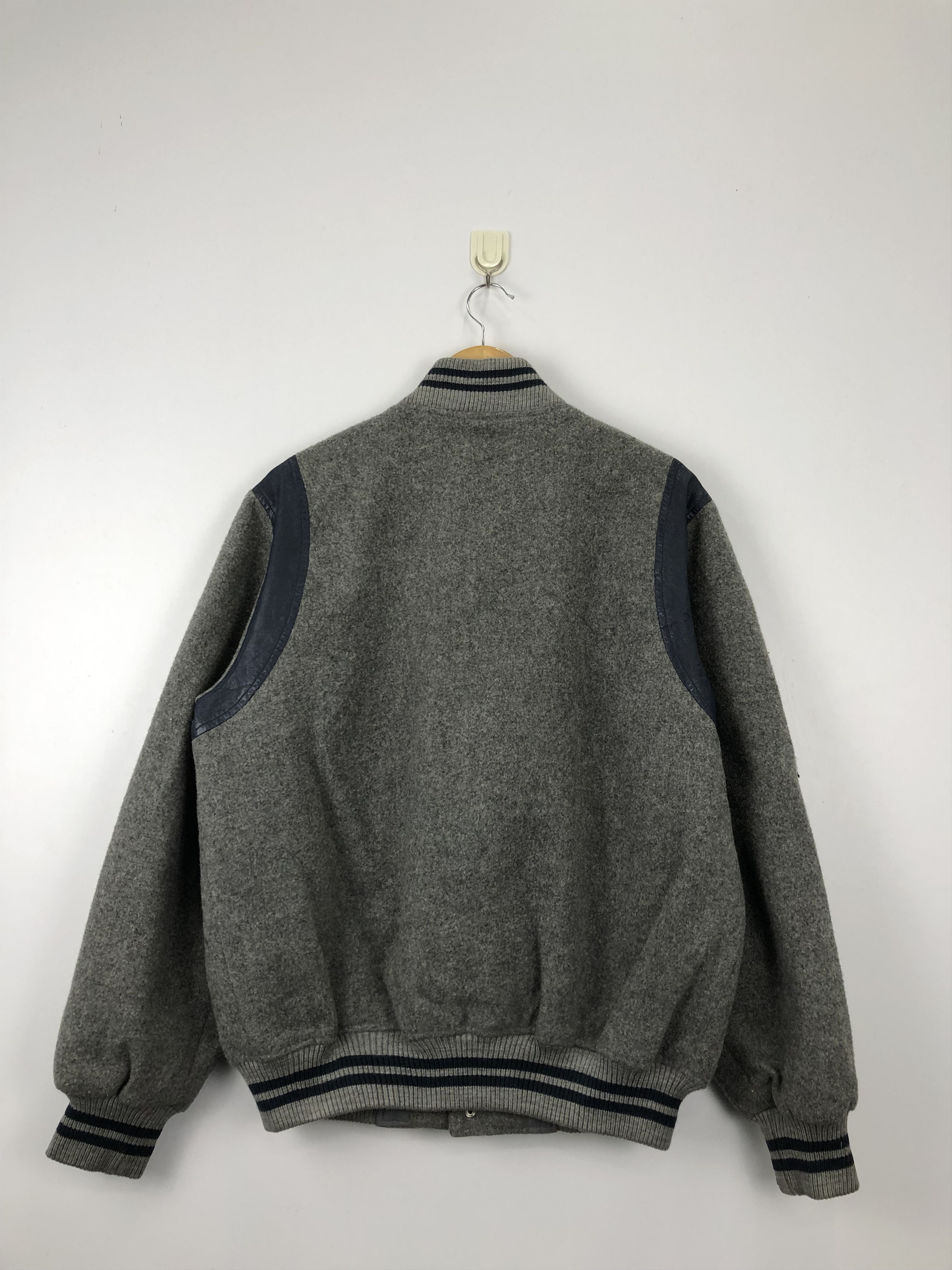 McGregor Vintage 90s Mcgregor Wool Varsity Jacket Gray V0318 Size US L / EU 52-54 / 3 - 3 Thumbnail