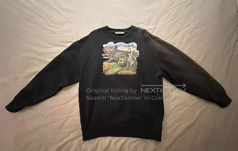 Acne Studios Acne Studios Men's Sweatshirt, Black Long Sleeve, Dinosaur Size US L / EU 52-54 / 3 - 1 Thumbnail