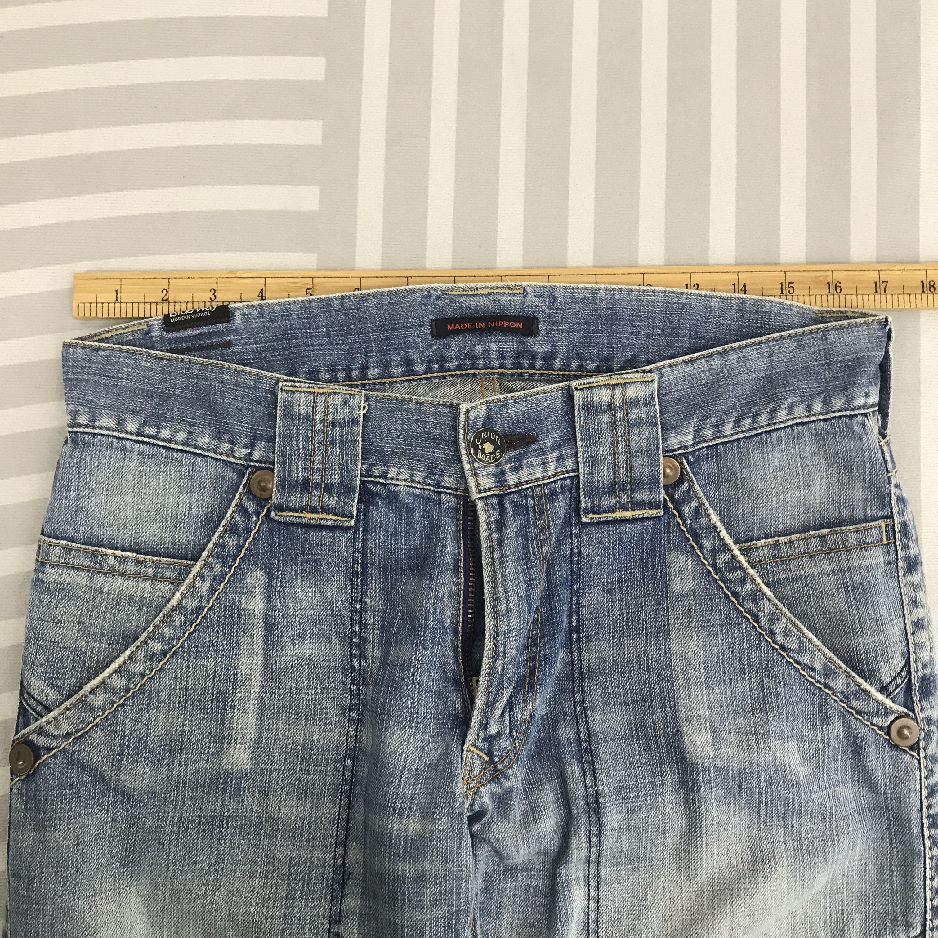 Japanese Brand × Vintage Vintage Blue Way Japan Union Made Baggy Jeans pants Size US 32 / EU 48 - 7 Thumbnail