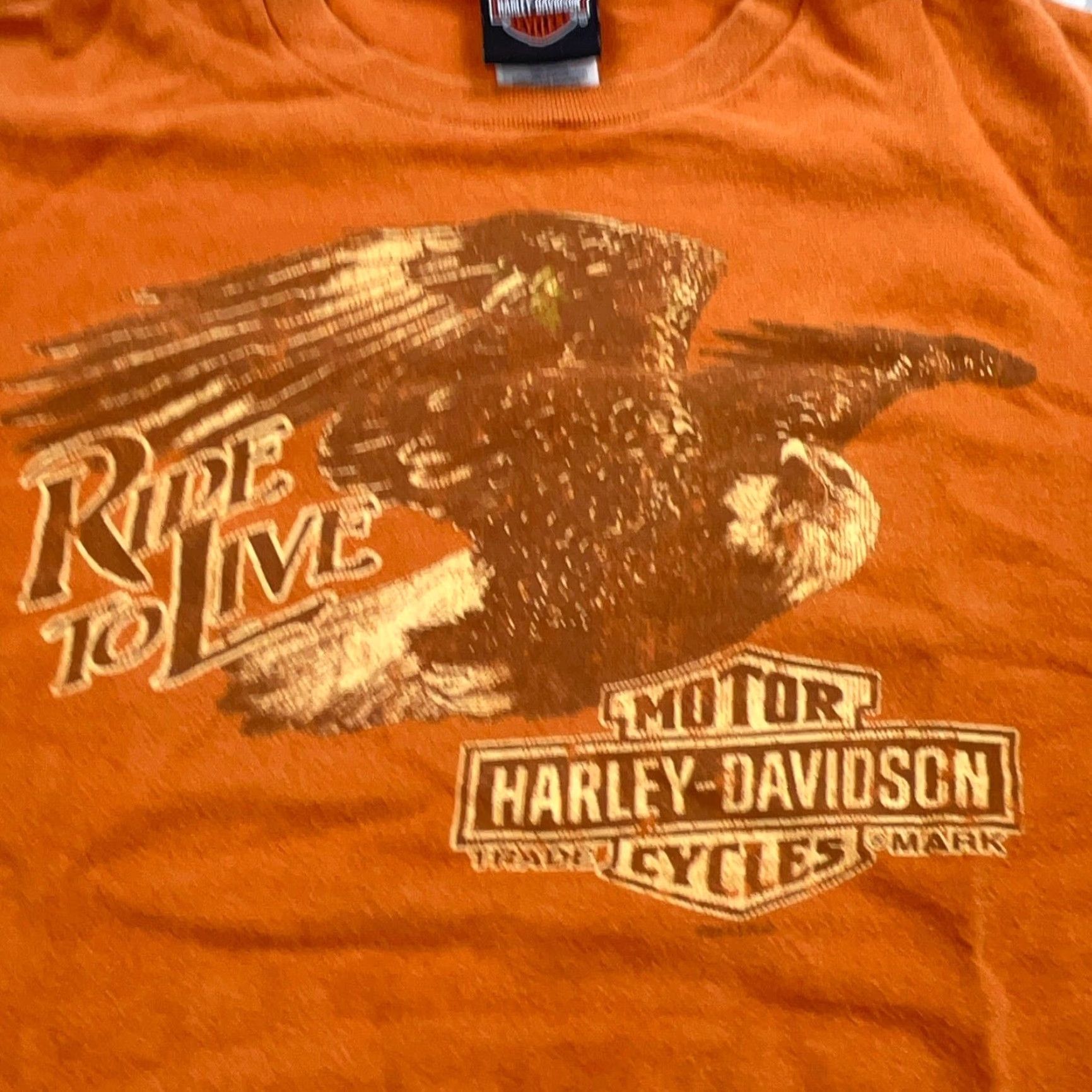 Harley Davidson VINTAGE Harley-Davidson Graphic Tee Men XL Orange Biker Eagle 80s Retro Motorcycle Size US XL / EU 56 / 4 - 4 Thumbnail