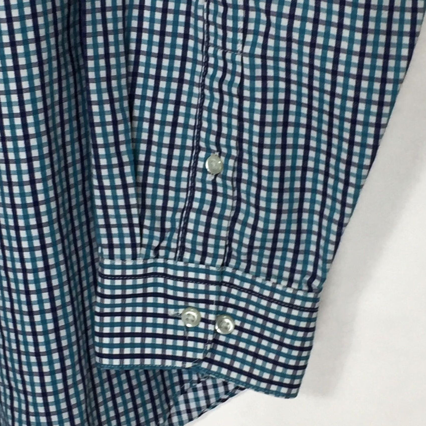 Arrow Arrow Shirt Mens 17 Blue Plaid Long Sleeve Button Up Fitted Size US XL / EU 56 / 4 - 5 Thumbnail
