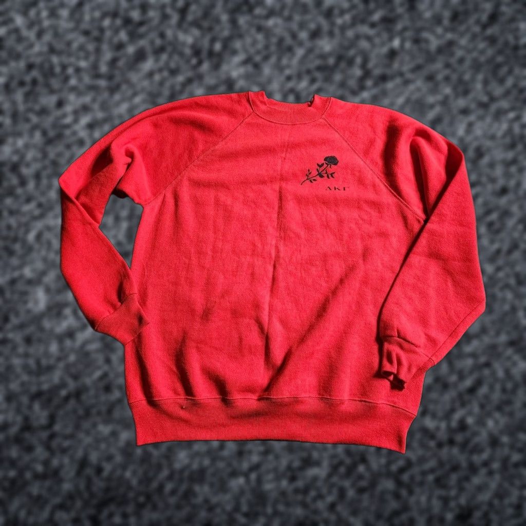 Hanes VINTAGE Hanes Sweatshirt Womens XL Delta Kappa Gamma Sorority Crewneck Rose Distressed Size XL / US 12-14 / IT 48-50 - 1 Thumbnail