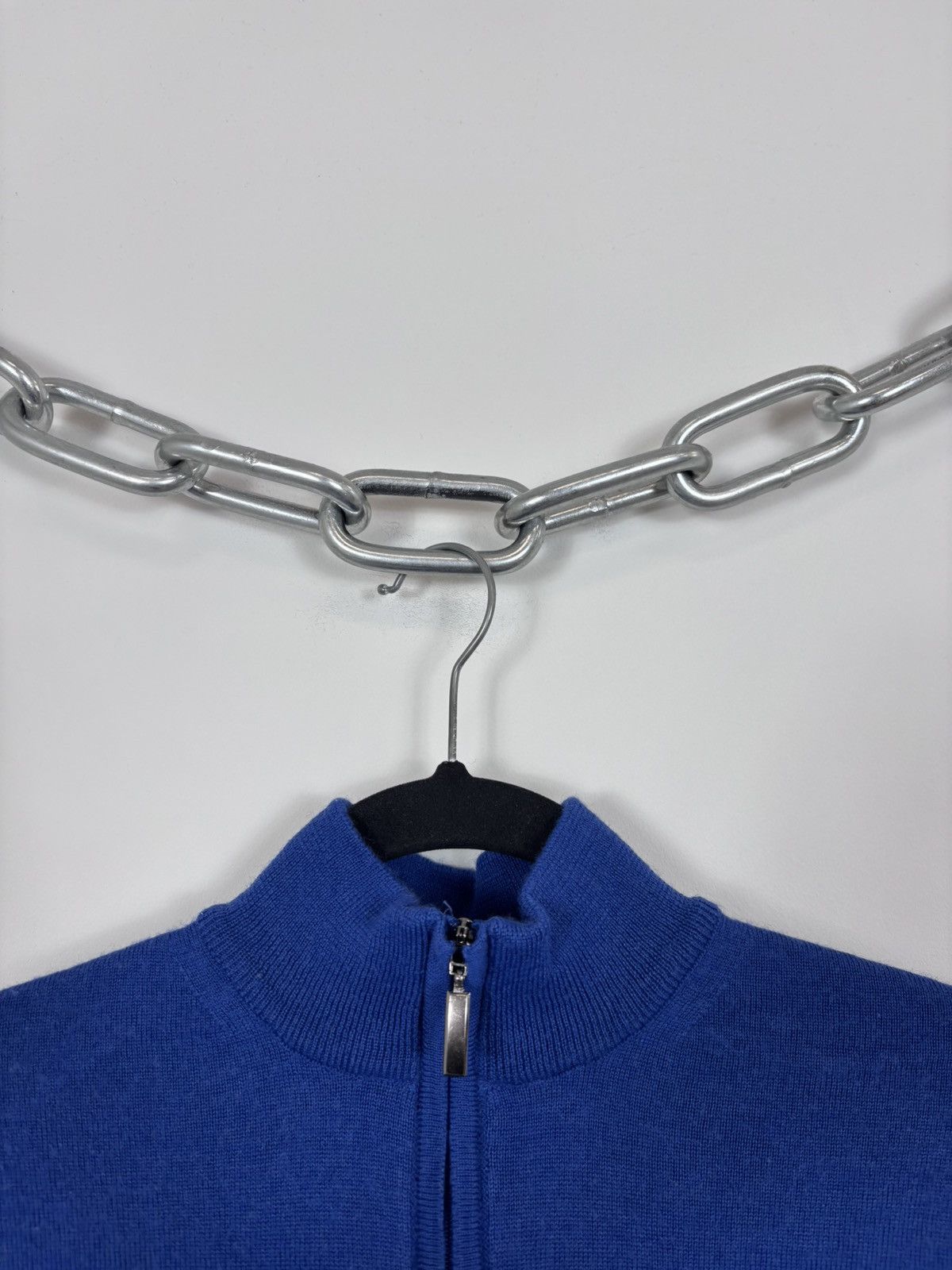 Cavalli Class Roberto Cavalli Class Blue Knit Acrylic Wool 1/4 Zip Sweater Size US XS / EU 42 / 0 - 4 Thumbnail