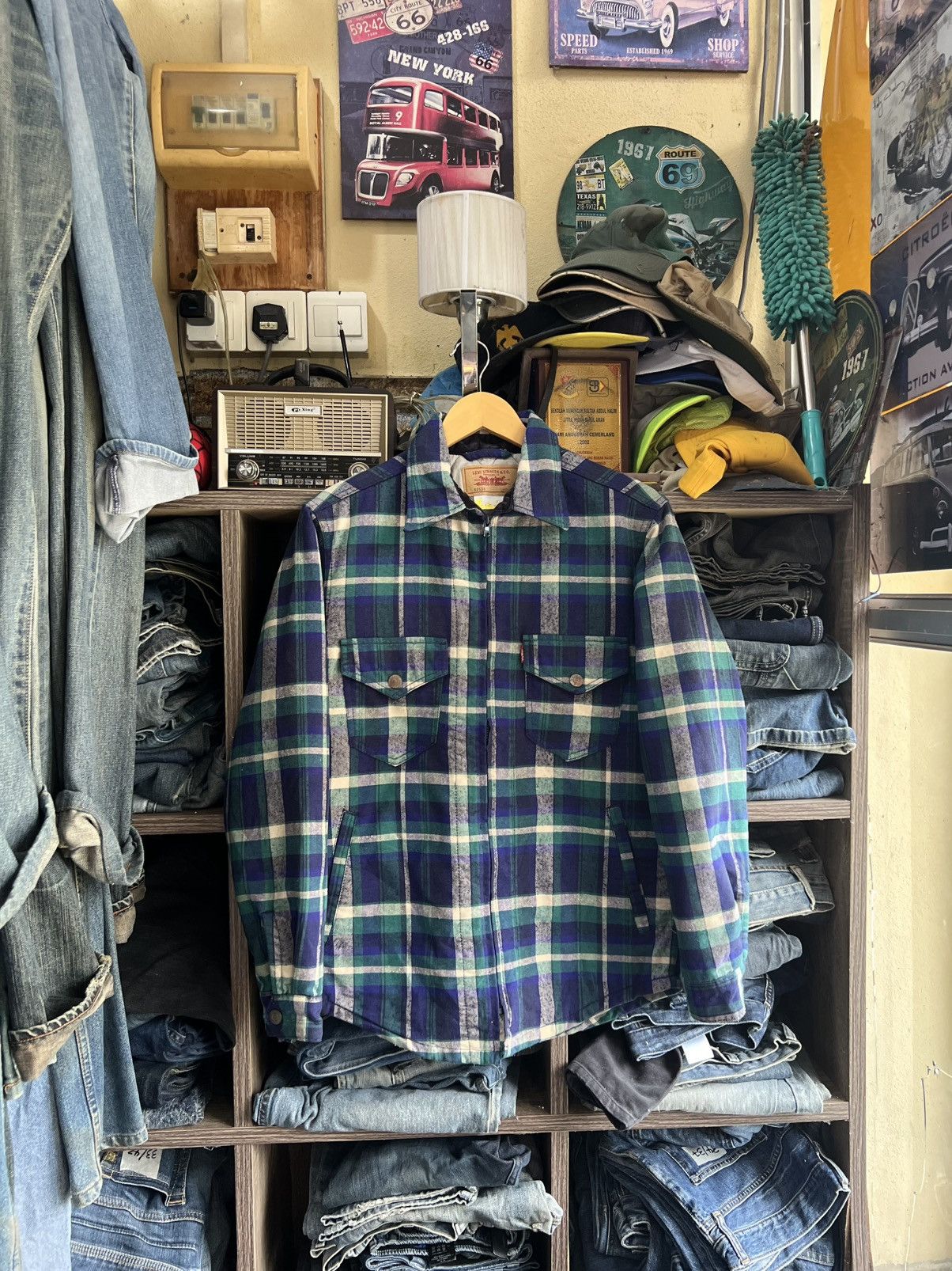 Levi's 🔥Vintage Levis 60536 Quilted Zipper Jacket Size US S / EU 44-46 / 1 - 1 Thumbnail