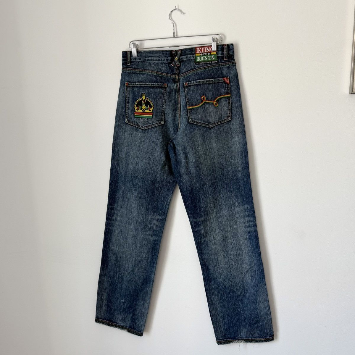 LRG Vtg 2000s LRG “Jamaican Royalty” Faded Baggy Jeans Y2K JNCO Size US 34 / EU 50 - 1 Thumbnail