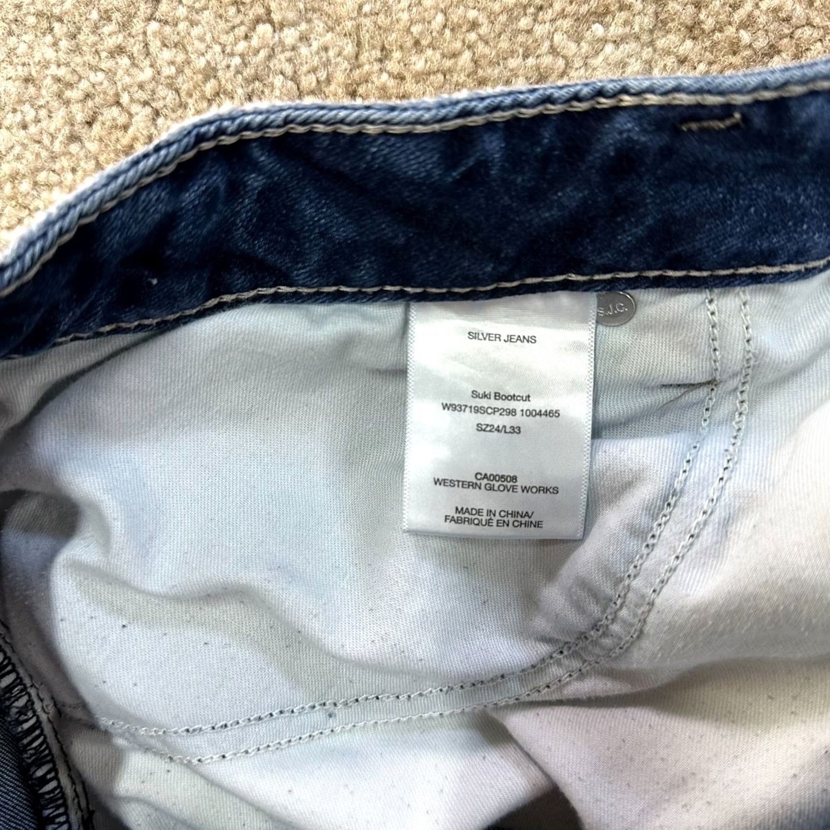 Silver Jeans Co. VINTAGE? No — Silver Jeans Suki Bootcut Jeans Womens 24x33 Blue Denim Stretch 5-Pocket Regular Slim Mid Rise Adult Womens Gold? Size 32" / US 10 / IT 46 - 4 Thumbnail