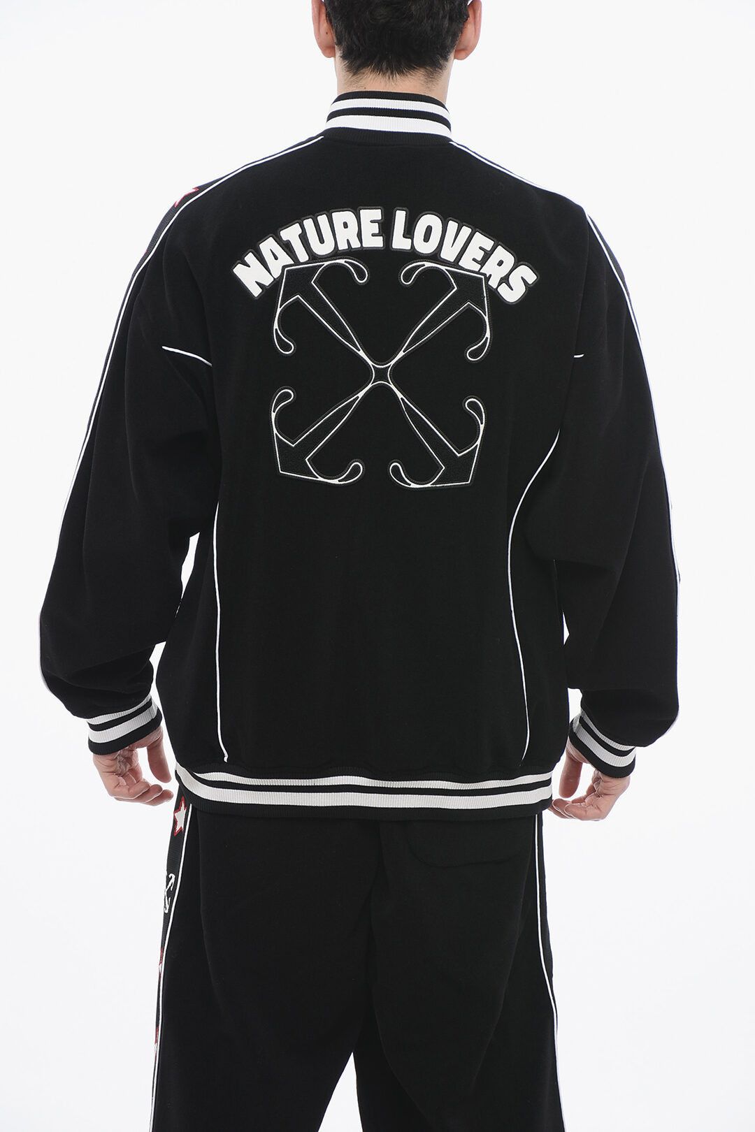Off-White og1mm1025 Varsity Track Sweatshirt in Black Size US S / EU 44-46 / 1 - 1 Thumbnail