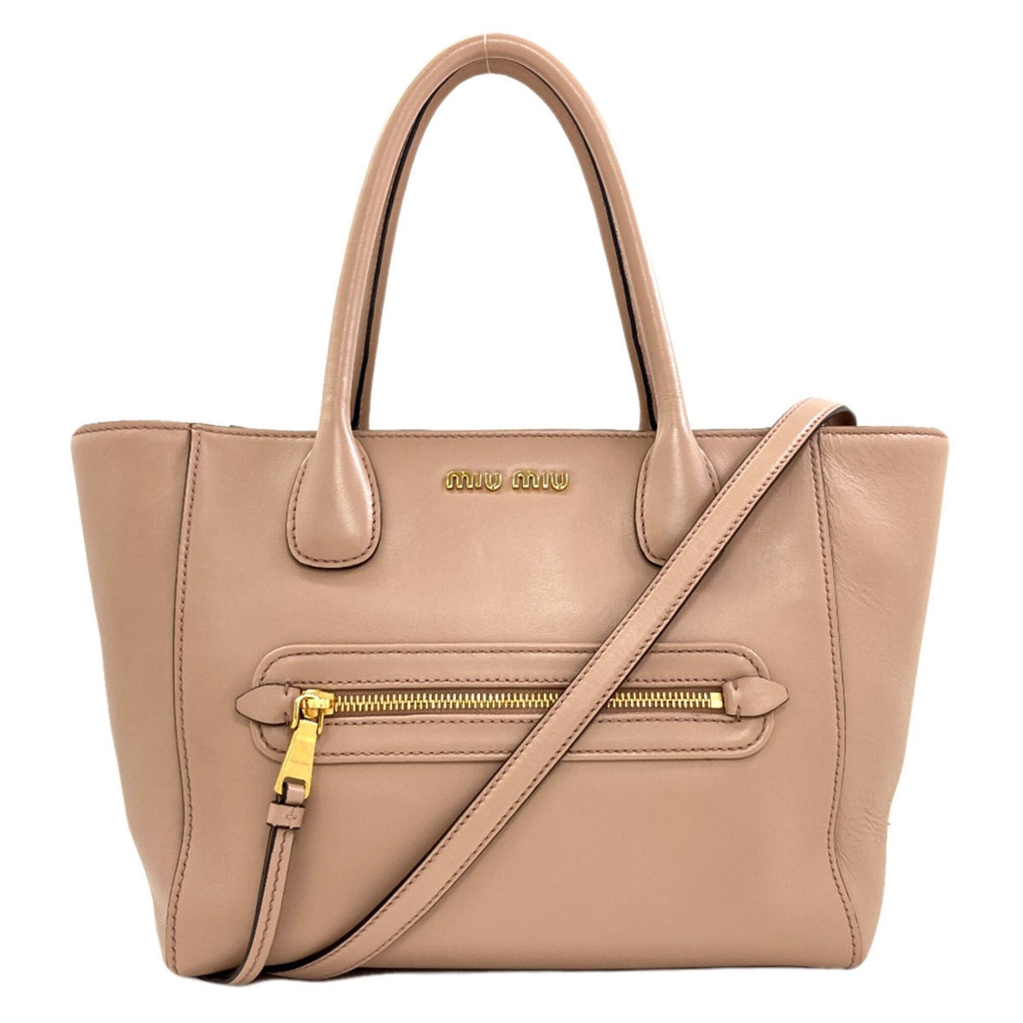 Miu Miu Miu Miu Miu 2-Way Tote Bag, Calfskin, Women's MIUMIU Size ONE SIZE - 1 Thumbnail