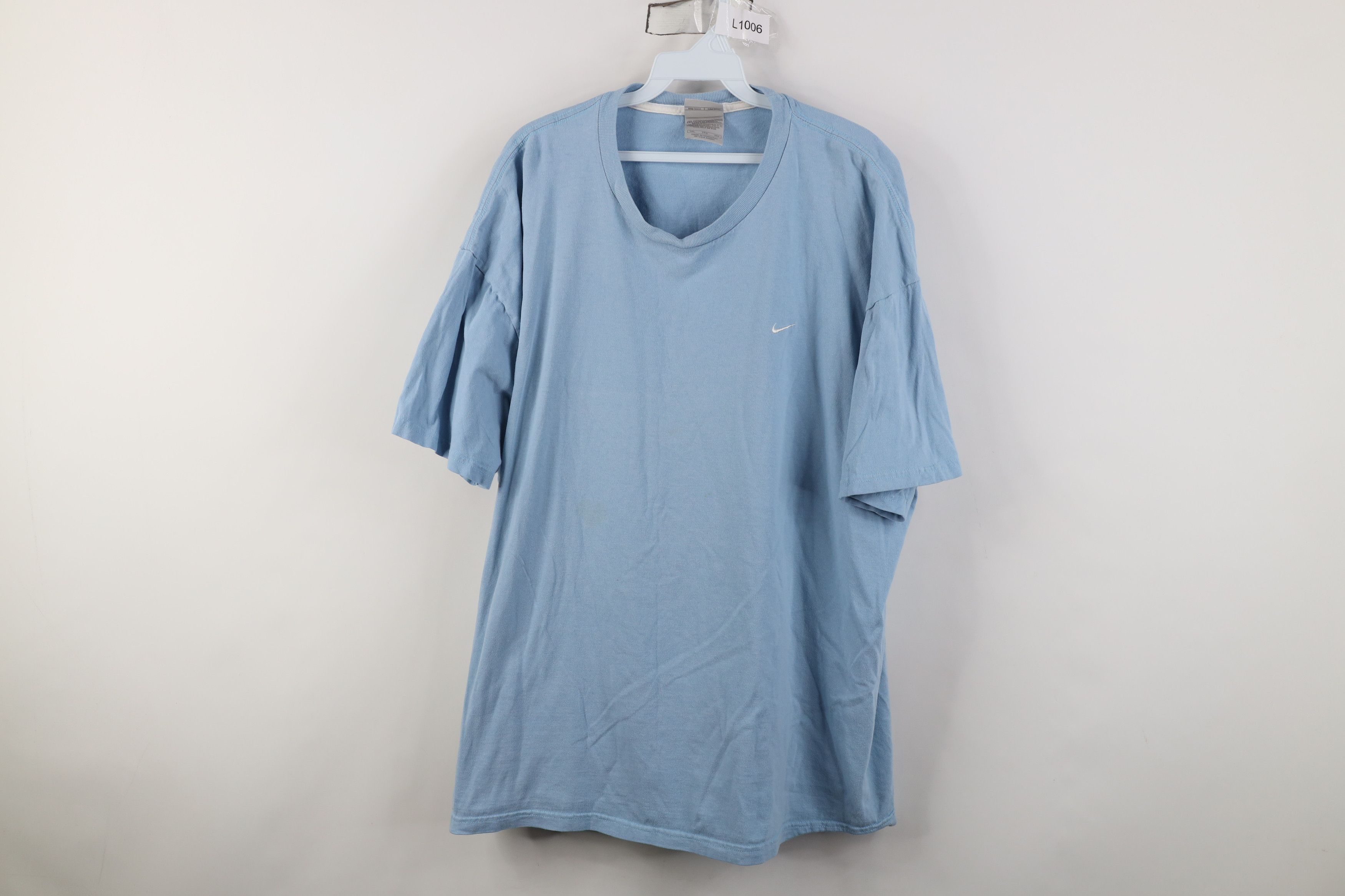 Nike Vintage Nike Scott Mini Swoosh T-Shirt Carolina Blue Cotton Size US XXL / EU 58 / 5 - 1 Thumbnail