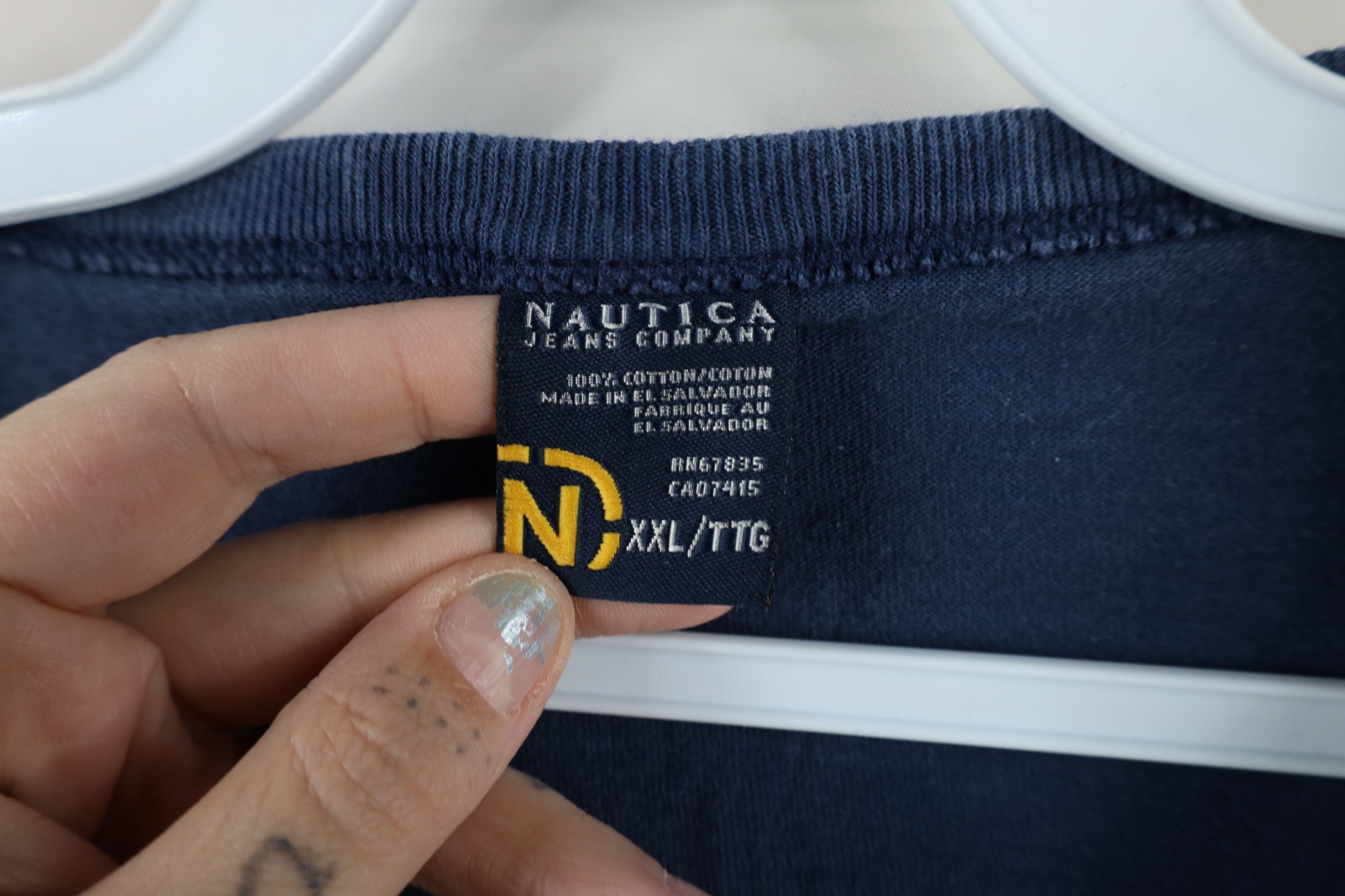 Nautica × Vintage Vintage 90s Nautica Out Deep Sea Supply Diving T-Shirt Blue Size US XXL / EU 58 / 5 - 9 Thumbnail