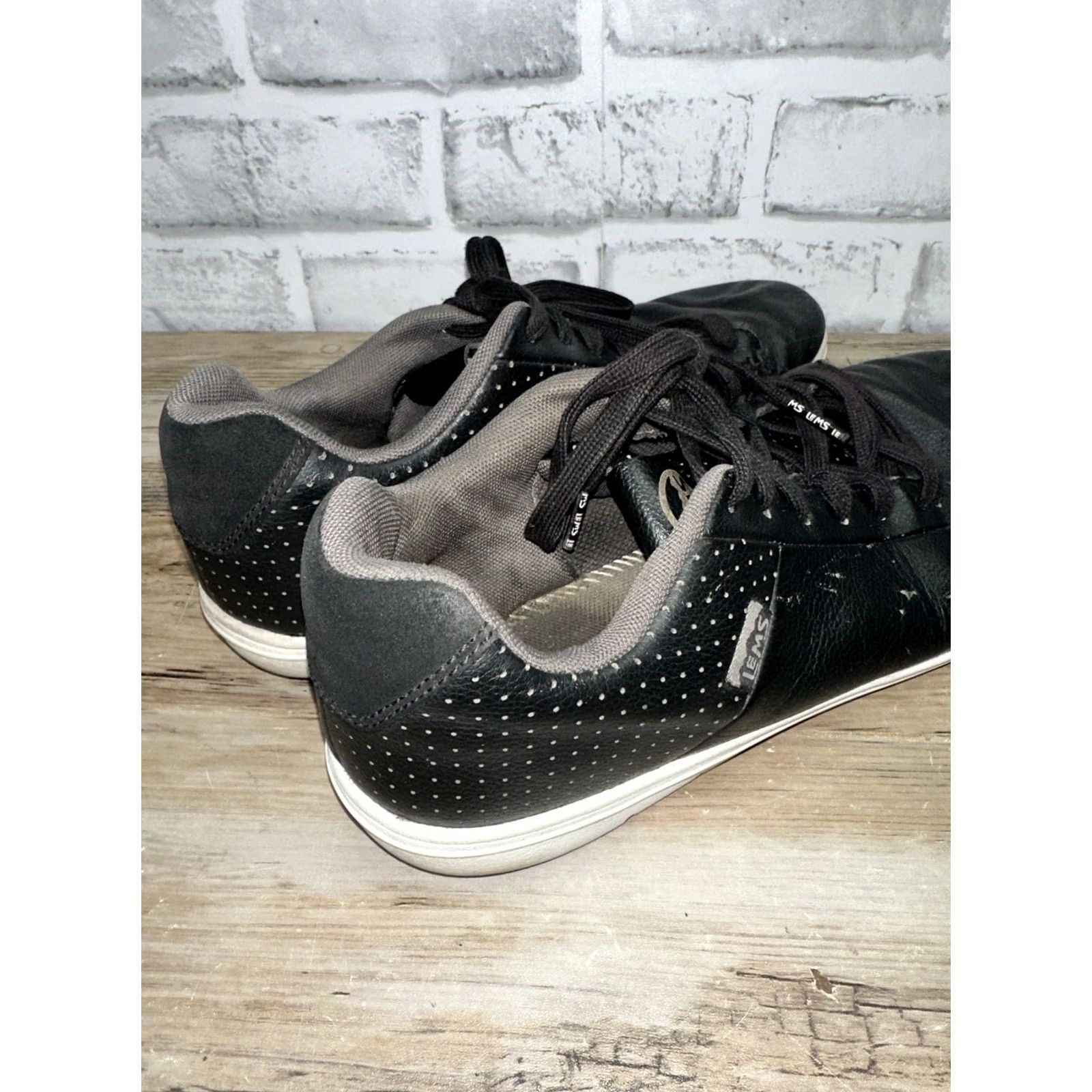 Vintage Lems Shoes Mens Black Kourt Casual Sneaker Top Unisex Men Insoles Size US M / EU 48-50 / 2 - 4 Thumbnail