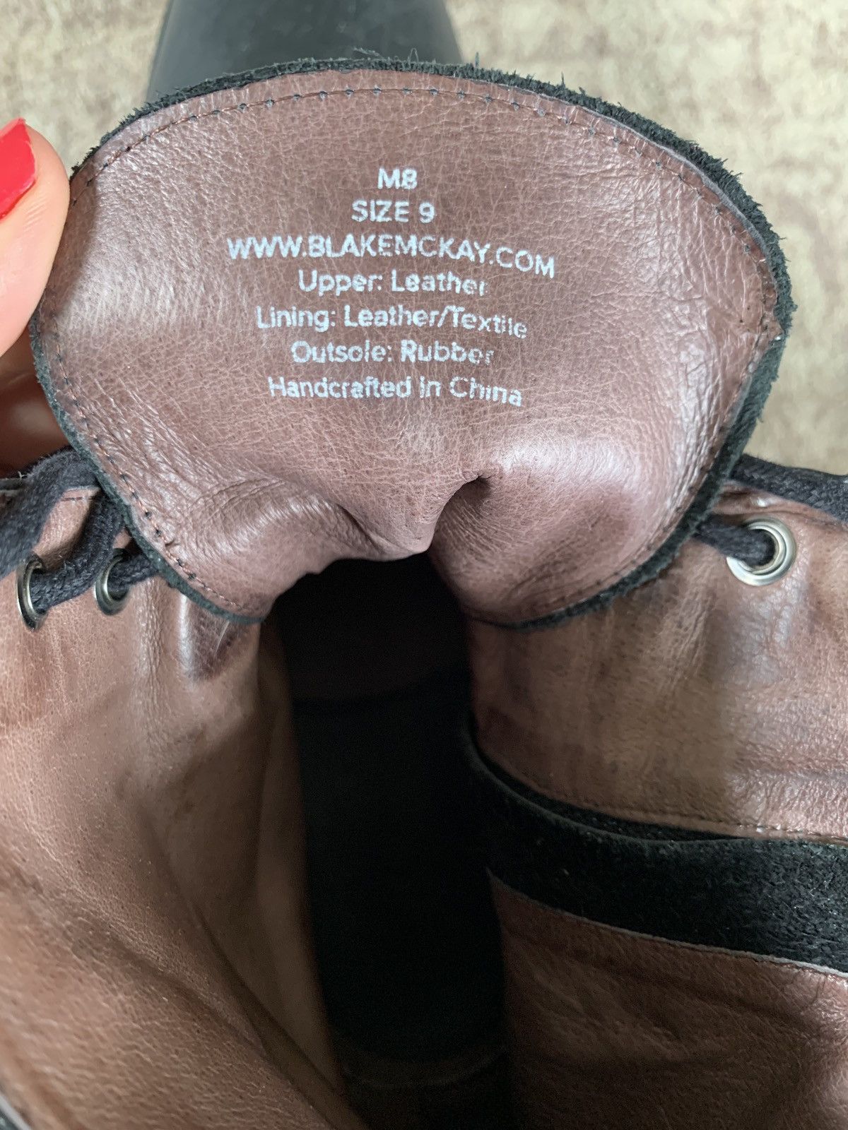 Other Blake McKay Bryan Black Leather Cap Toe Combat Boot Side Zip Size US 9 / EU 42 - 6 Thumbnail