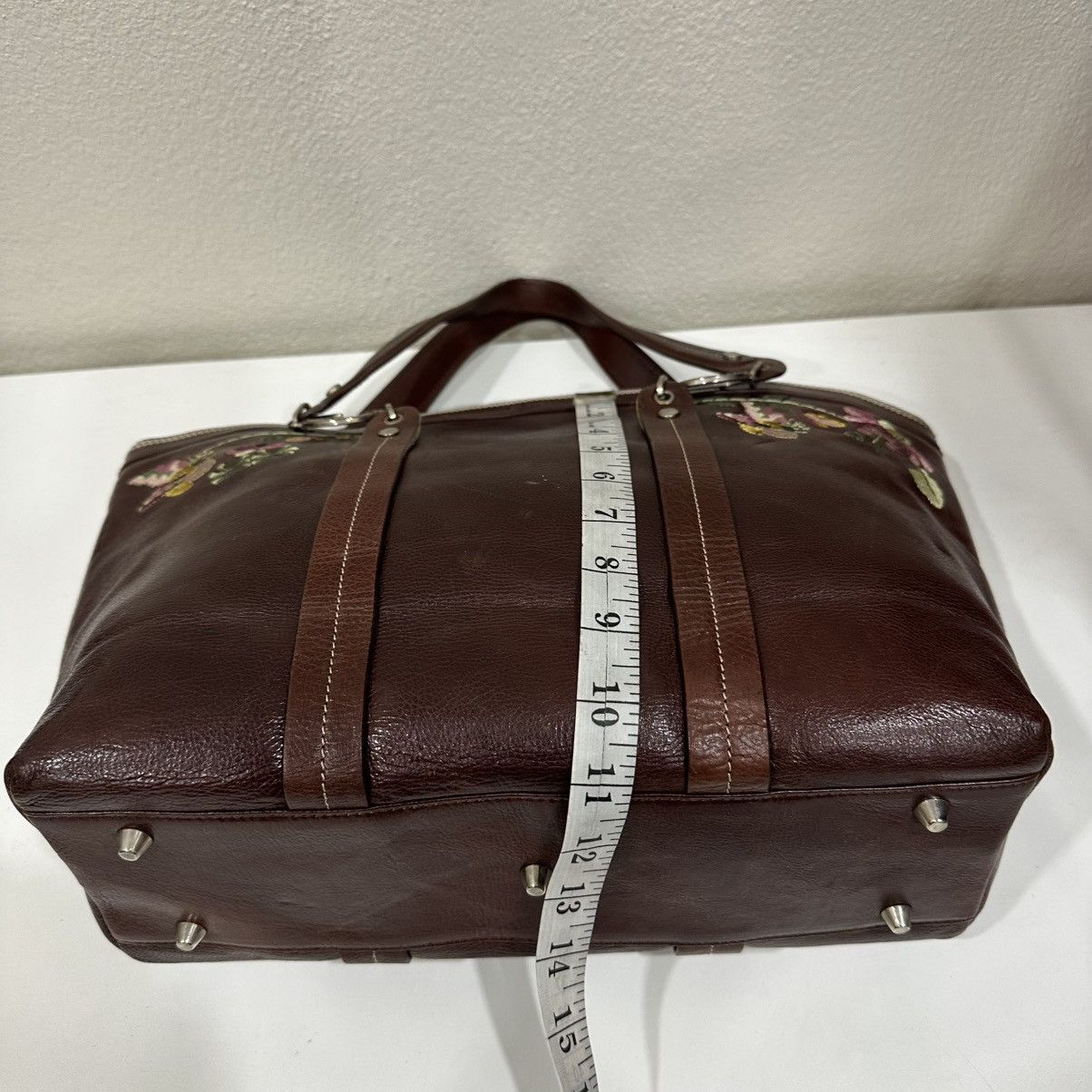 Dior ‼️YES‼️ CHRISTIAN DIOR LEATHER ROMANTIC FLOWERS TOTE BAG Size ONE SIZE - 10 Thumbnail