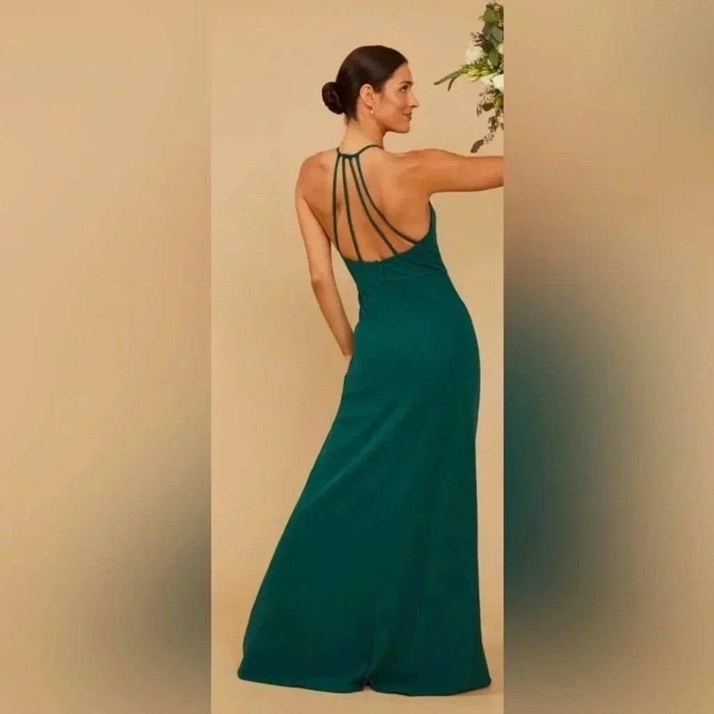 Lulus NEW with tags (NWT) Lulus Forest Laurel Luxe Crepe Dress Size L / US 10 / IT 46 - 3 Thumbnail