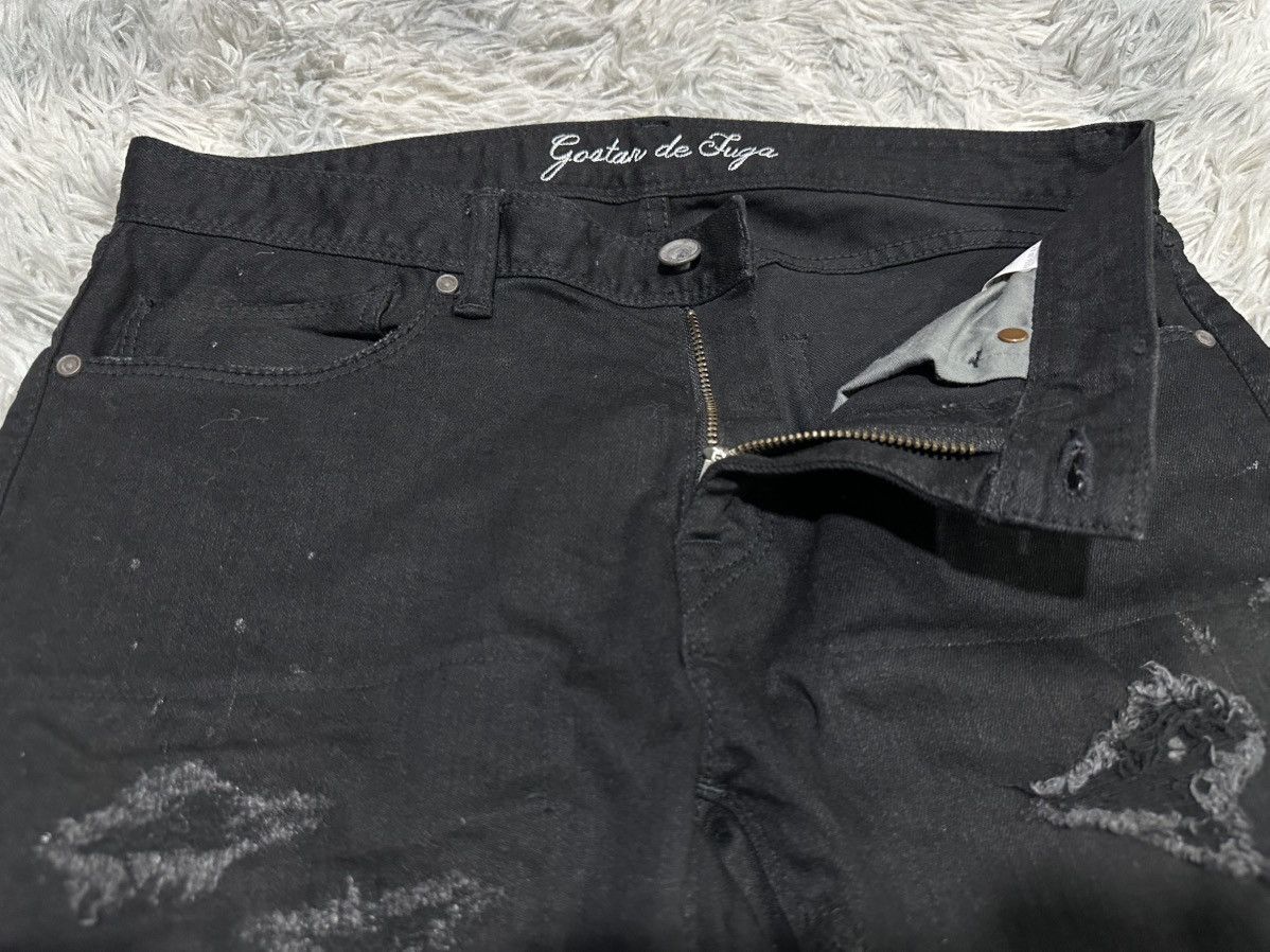 GOSTAR DE FUGA 🔥Y2K Archived Gostar De Fuga Grunge Distressed Black Denim Size US 32 / EU 48 - 6 Thumbnail