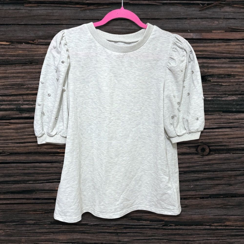 Other Rochouse Rhinestone Puff Sleeve Top NWT Size M / US 6-8 / IT 42-44 - 1 Thumbnail