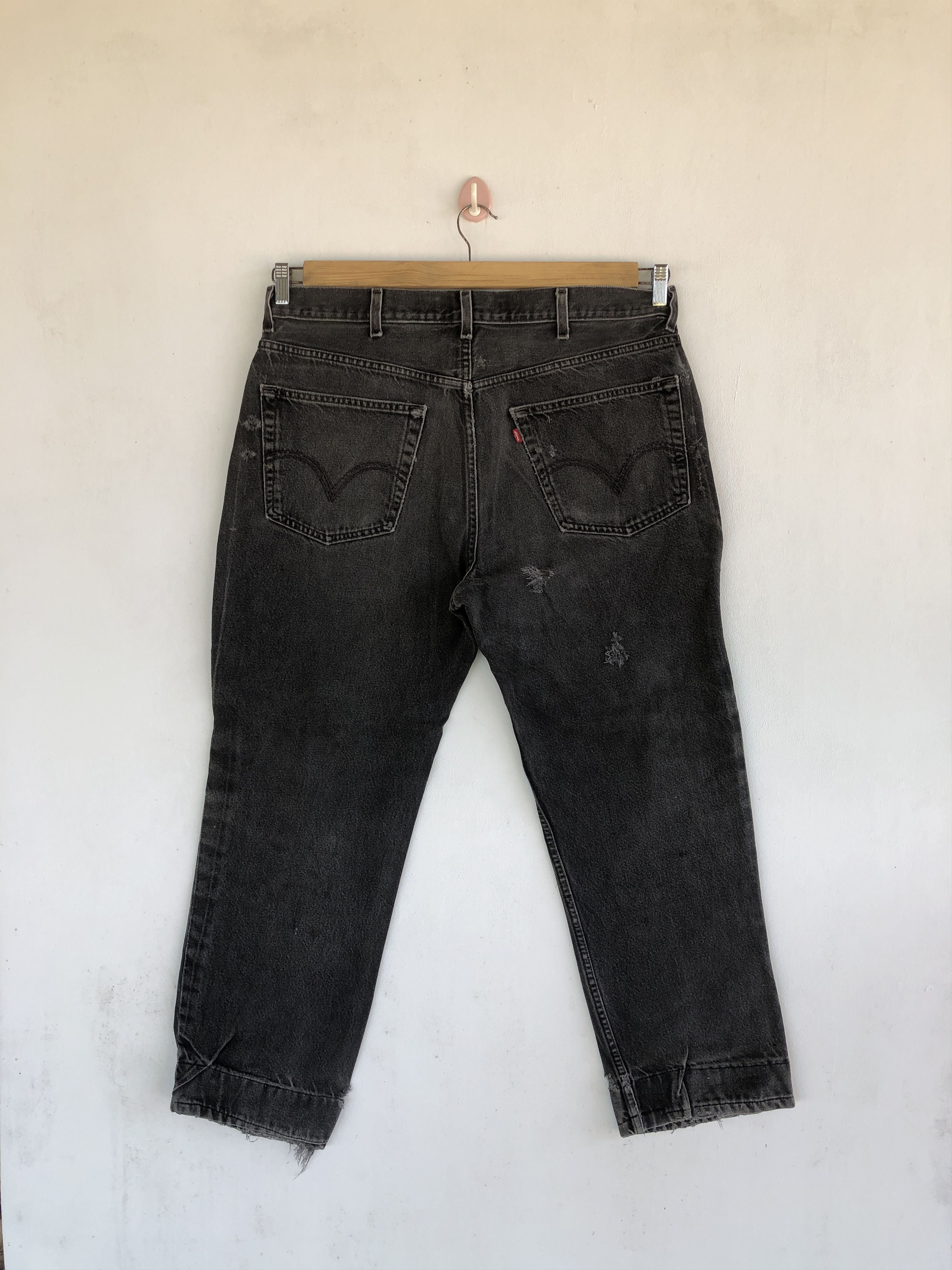 Levi's Vintage Levis 550 Jeans Faded Black Grunge Levi's Denim Size US 36 / EU 52 - 2 Thumbnail