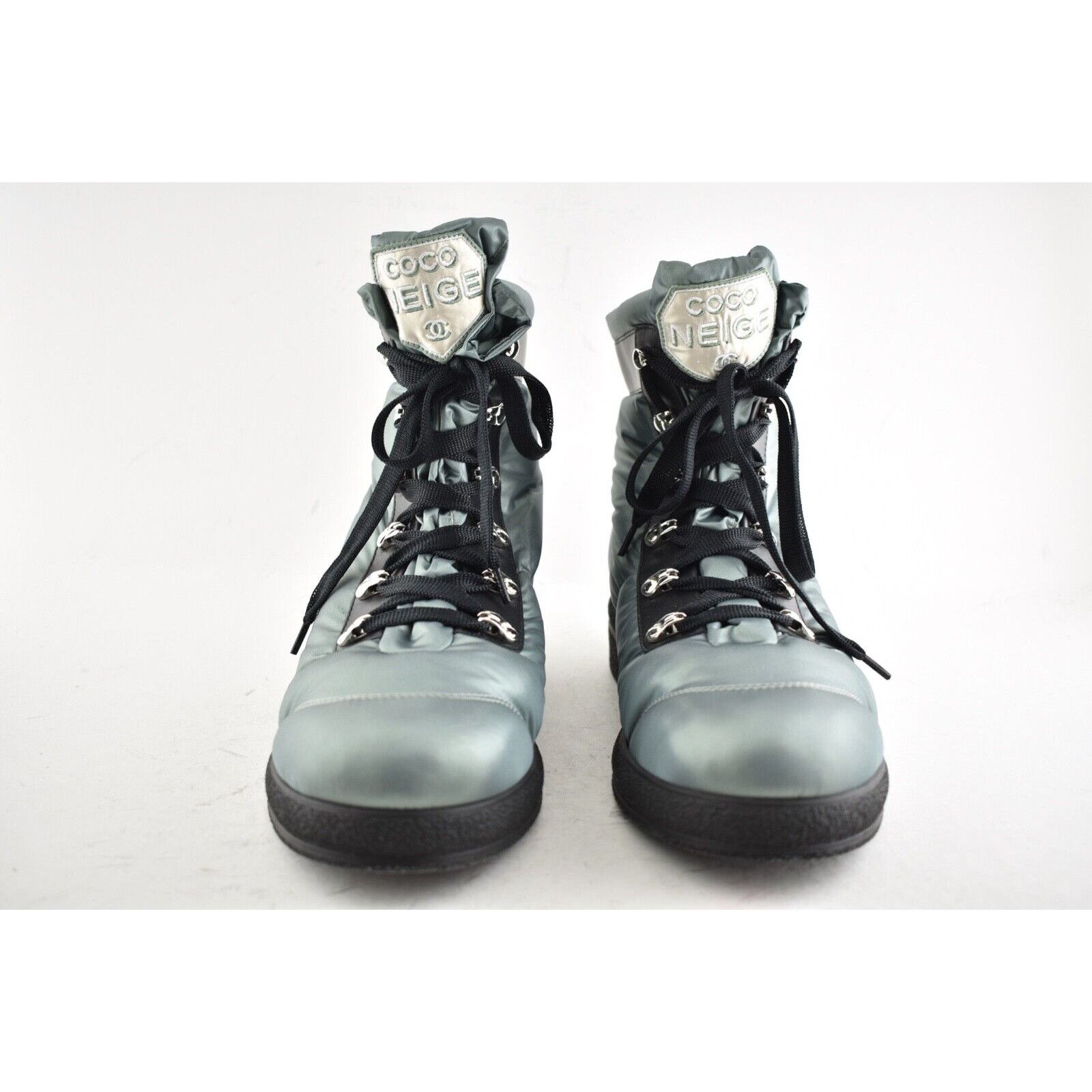 Chanel Chanel 18B Green Black Nylon CC Logo Coco Neige Snow Size US 12 / IT 42 - 3 Thumbnail