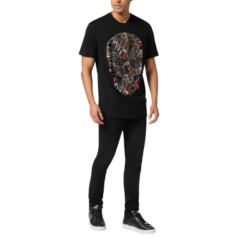 Philipp Plein Philipp Plein Men's Black Skull Stones Round Neck T-Shirt S Size US S / EU 44-46 / 1 - 11 Thumbnail