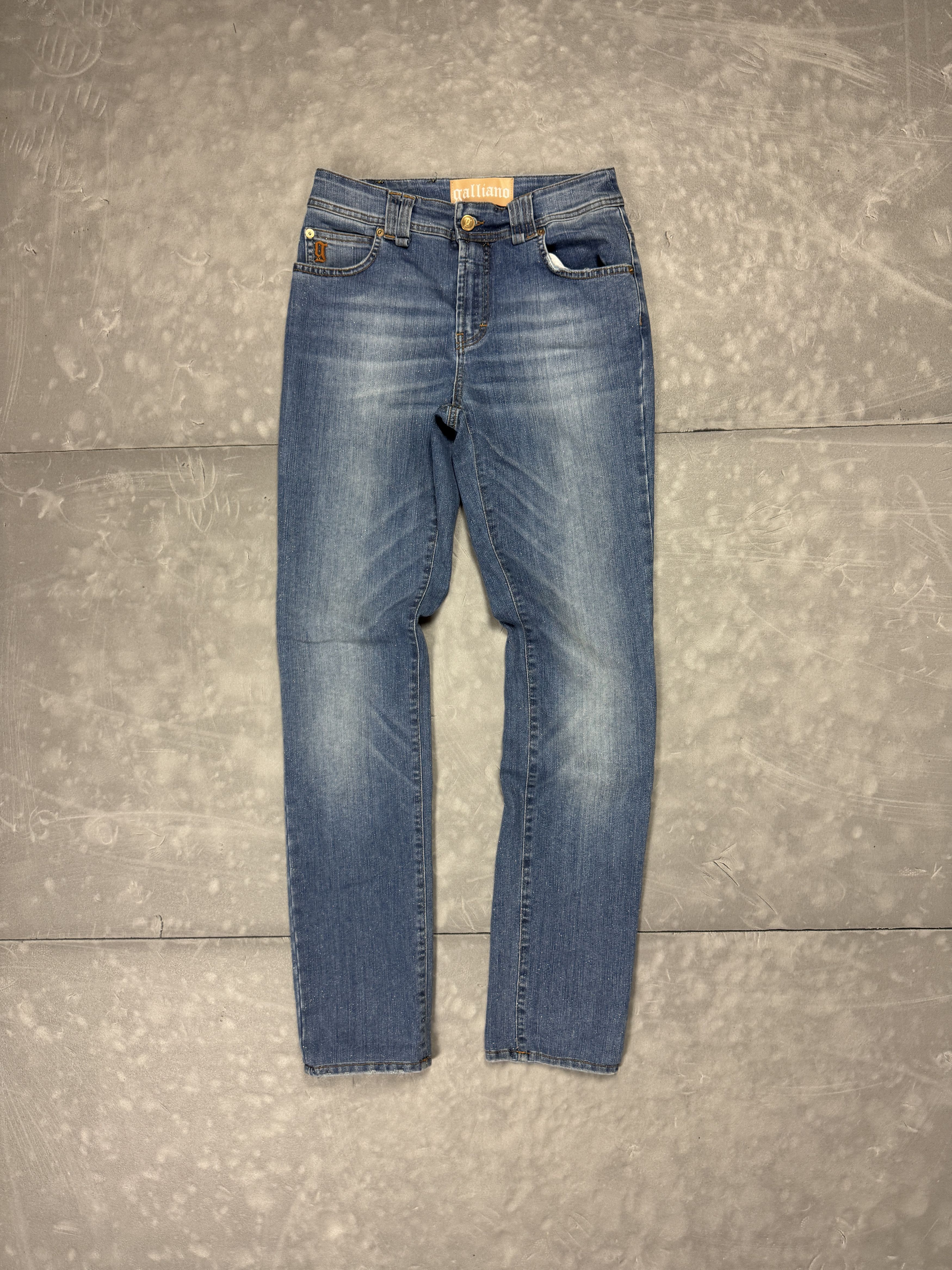 John Galliano × Vintage John Galliano denim jeans streetwear retro glitter y2k Size 28" / US 6 / IT 42 - 1 Thumbnail