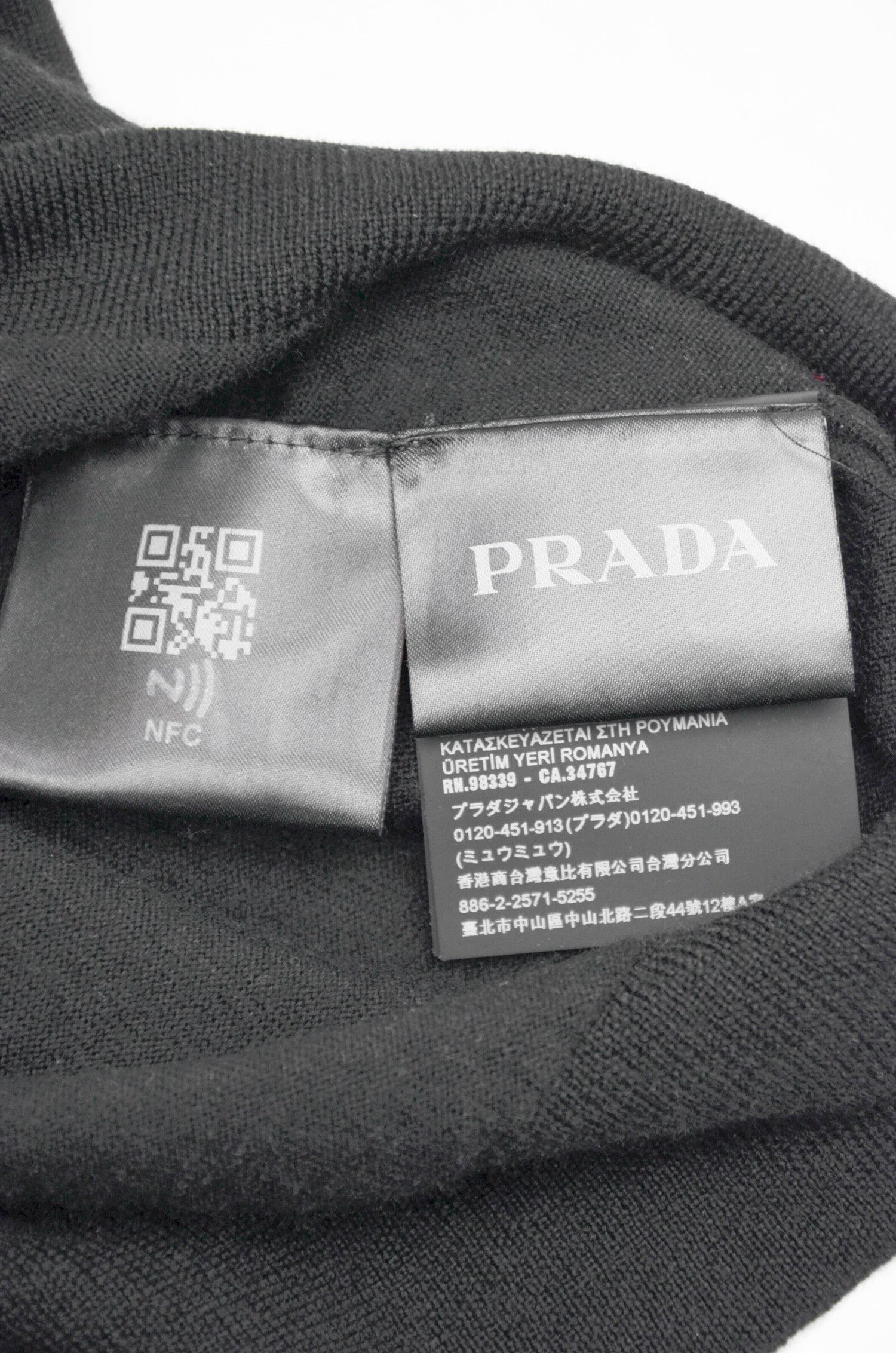 Prada Prada Black Wool Knit Polo Sweater - Size L Size US L / EU 52-54 / 3 - 7 Thumbnail