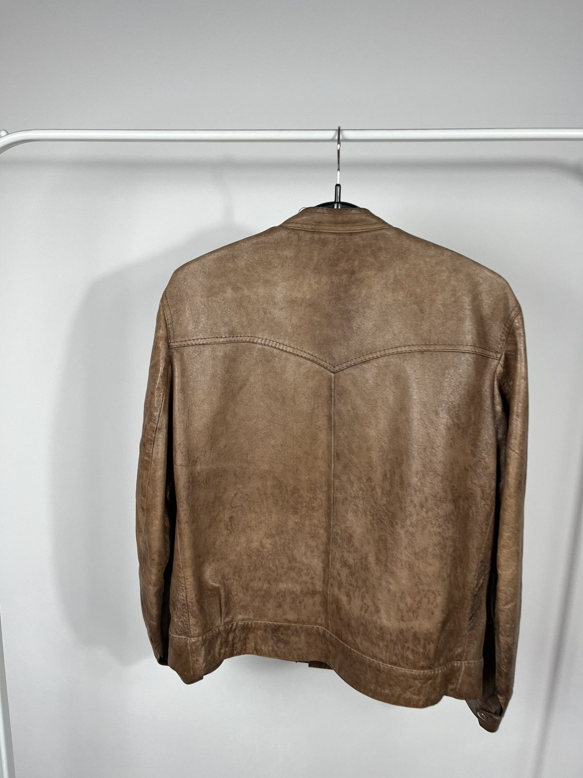 Leather Womens Distressed Leather Jacket Brown Vintage Biker Crop Size XL / US 12-14 / IT 48-50 - 11 Thumbnail
