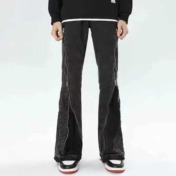 VIBE High street handsome wide-leg jeans with zipper design Size US 32 / EU 48 - 6 Thumbnail