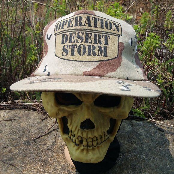Vintage NWT DS Operation Desert Storm Camouflage Snap Back Hat Size ONE SIZE - 1 Thumbnail