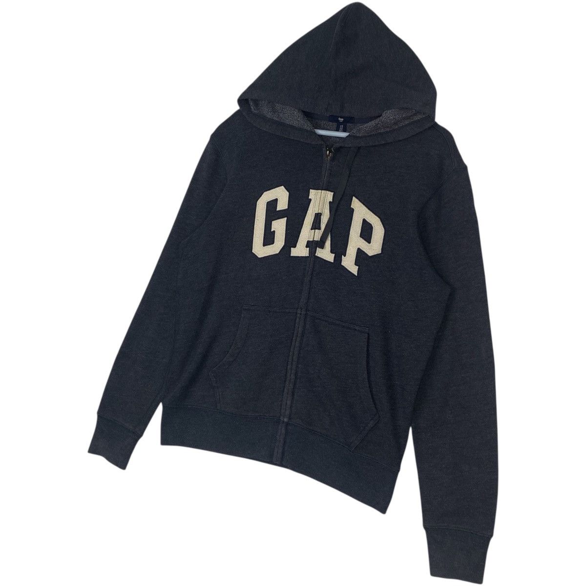 Vintage Vintage GAP Full Zipper Hoodie Sweater Black Big Logo Size M Size US M / EU 48-50 / 2 - 2 Thumbnail