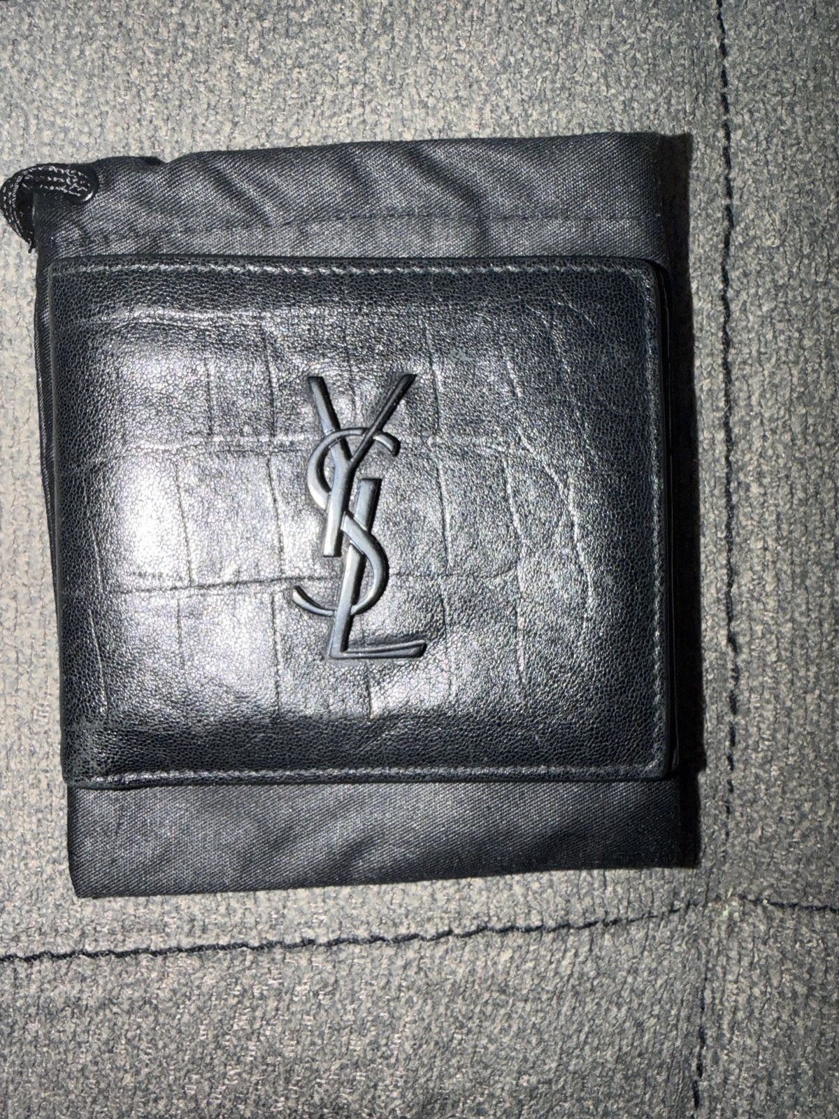 YSL Croc-embossed Leather wallet