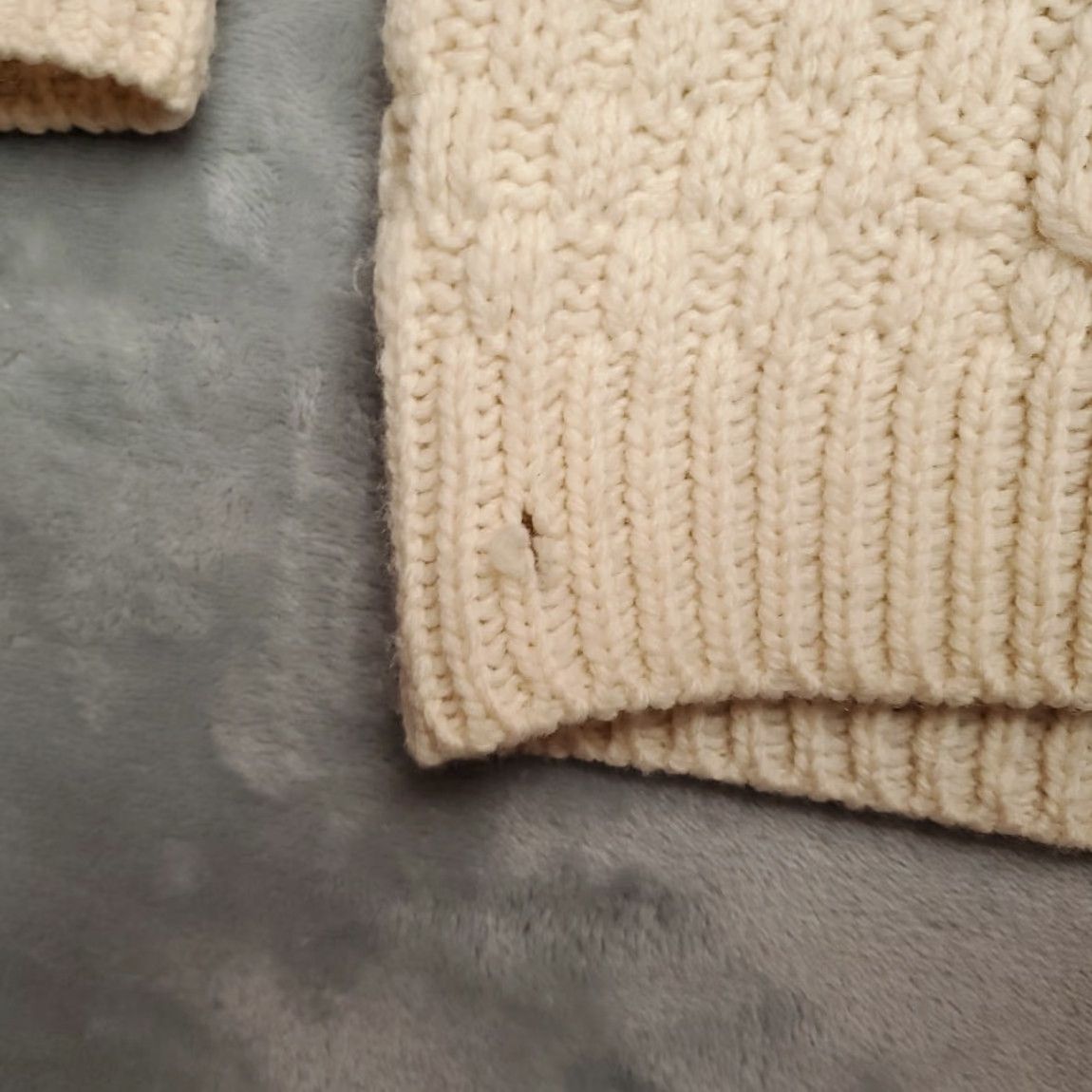Vintage VINTAGE Carraig Donn Sweater Women Large Cream 100% Wool Cable-Knit Cardigan Ireland Size L / US 10 / IT 46 - 7 Thumbnail