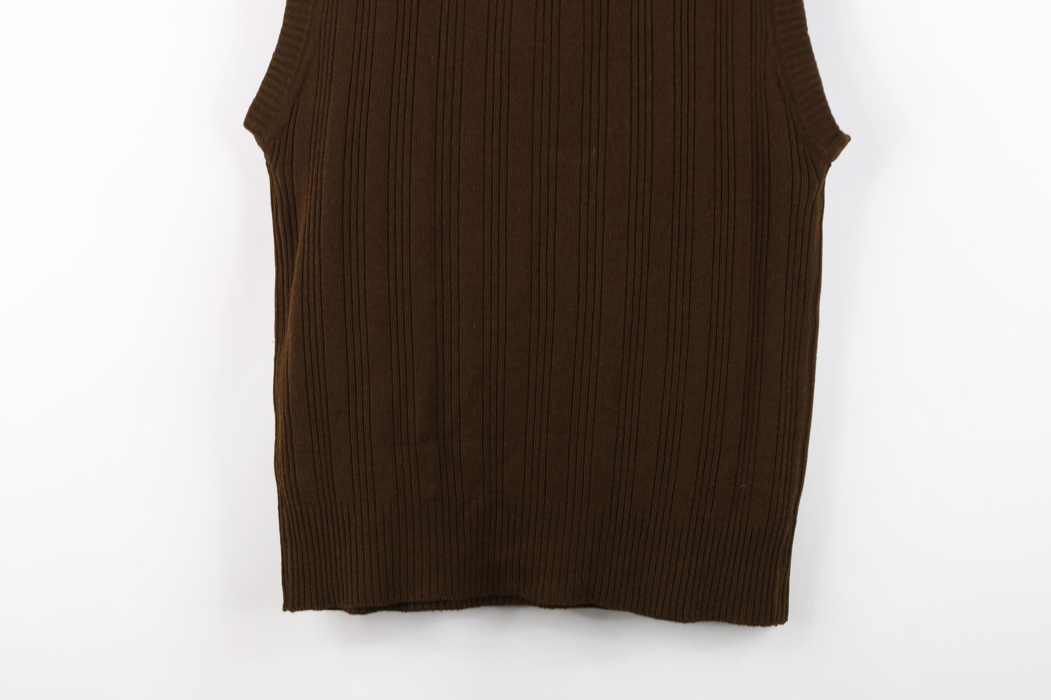 Vintage Vintage 70s Streetwear Chunky Ribbed Knit Sweater Vest Brown Size L / US 10 / IT 46 - 10 Thumbnail