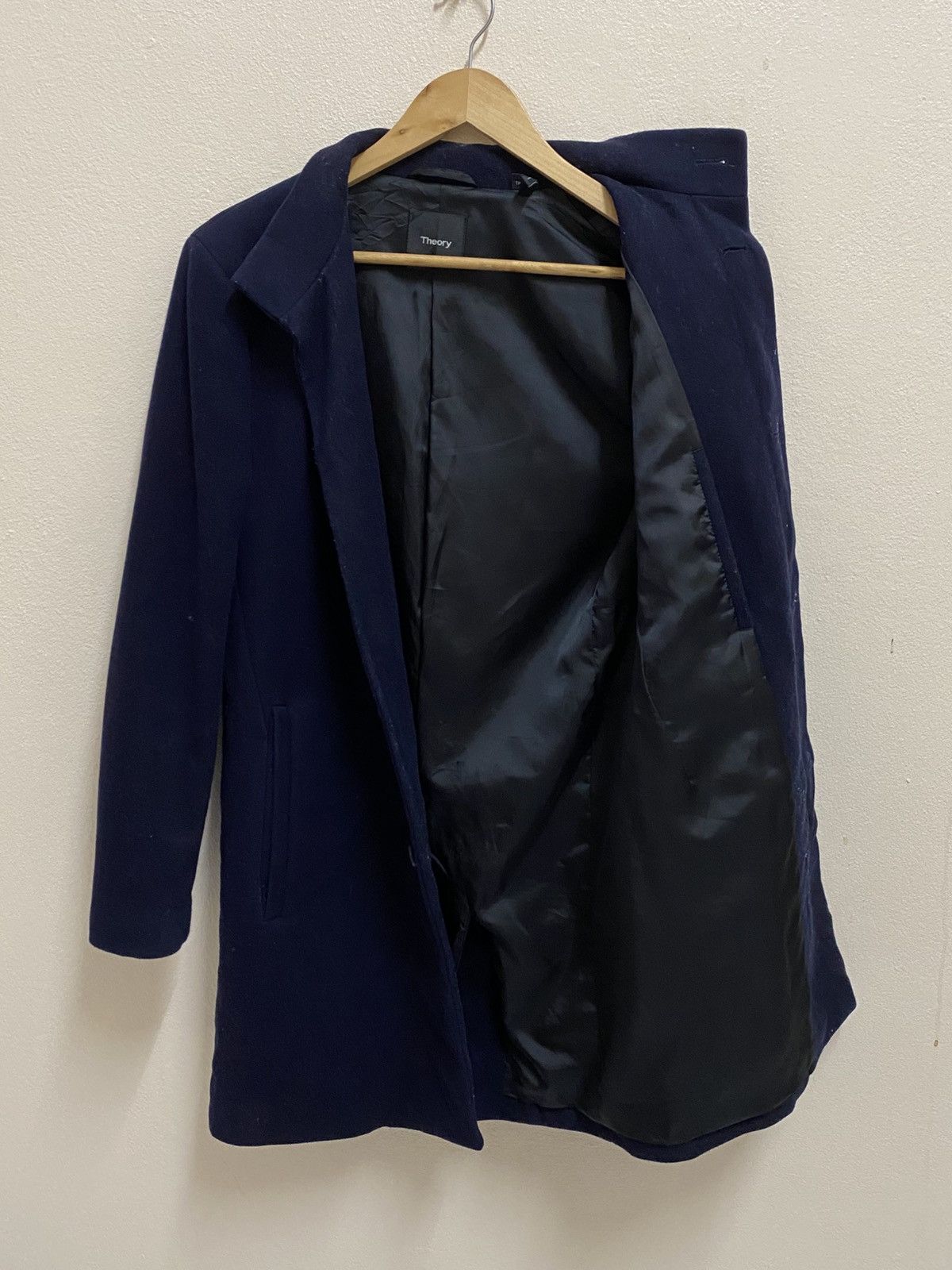 Theory Theory Style Belvin WP A Soft Melton Jacket Navy Blue Size US S / EU 44-46 / 1 - 3 Thumbnail