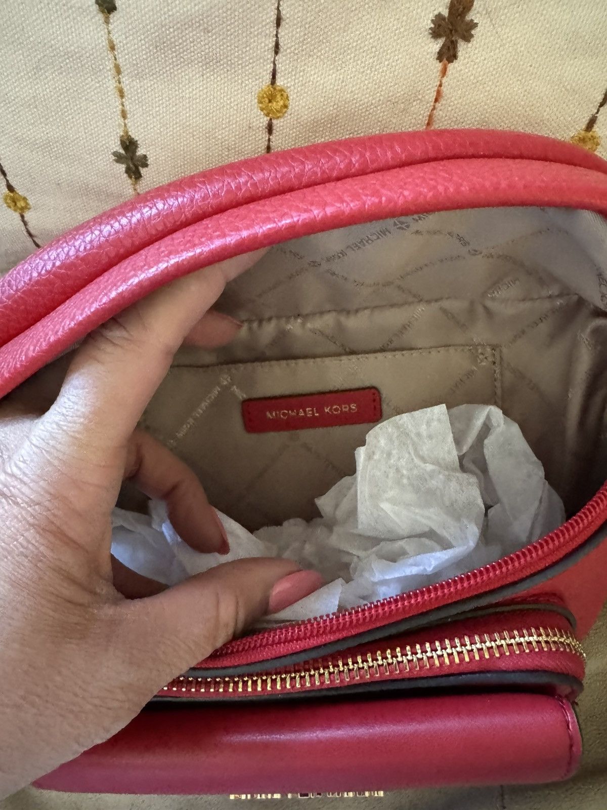Michael Kors Michael Kors Red Leather Crossbody Belt Bag Size ONE SIZE - 5 Thumbnail