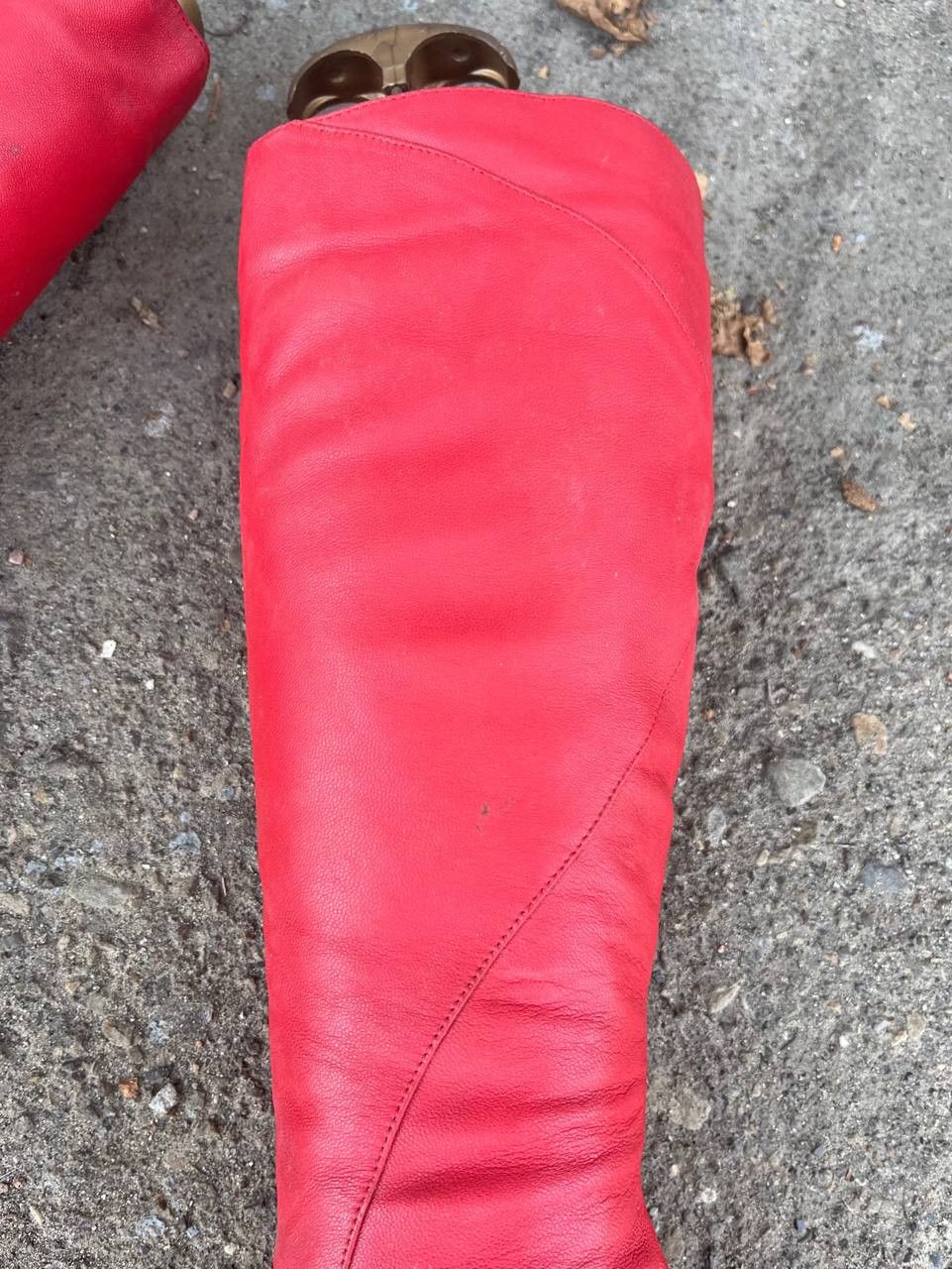 If Six Was Nine Vntg As 98 Guidi style Leather Faded Biker High Boots Heels Size US 5 / IT 35 - 3 Thumbnail