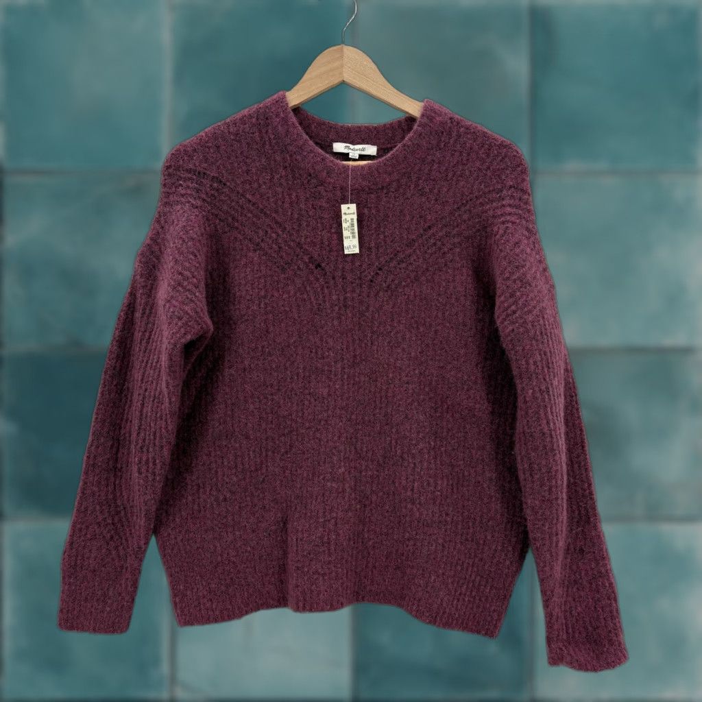 Madewell Madewell Sweater Womens XS Purple Wool Camel Hair Crew Neck Chunky Knit NWT Size XS / US 0-2 / IT 36-38 - 1 Thumbnail